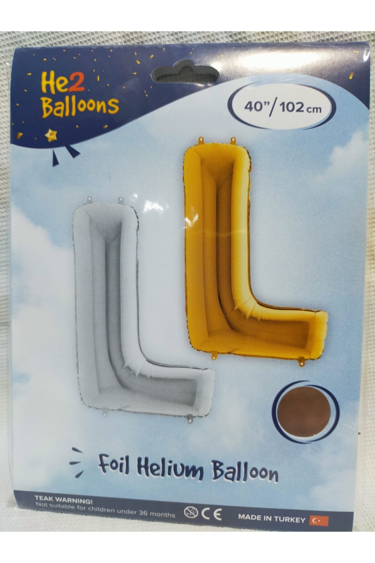 DÜĞÜN DERNEK PAZARI L Harfi Gümüş Folyo Balon 102 Cm