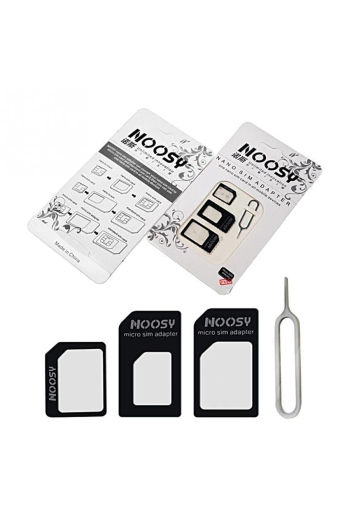 NOOSY Nano Ve Micro Sım Kart Aparatı, Dönüştürücü Sim Adaptörü 4'lü Set, Çoklu Aparat  Sim Aparatı