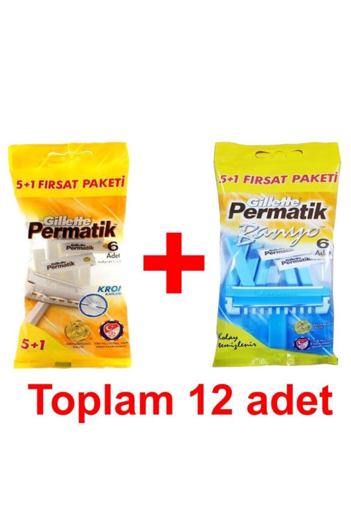 Gillette Permatik Banyo Ve Permatik Jilet Ikisi Bir Arada Banyo Permatik Toplam 12 Adet