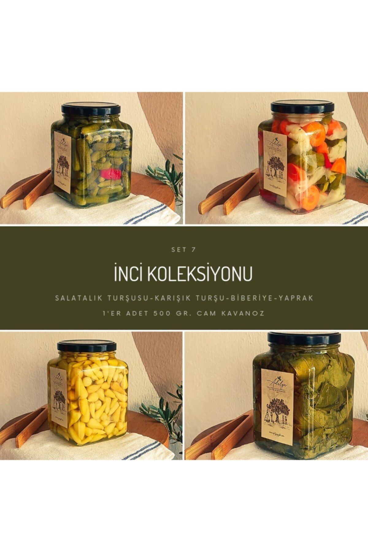 ADALYA Özel Set 7: Inci Koleksiyonu 4x500 Gr. Cam Kavanoz