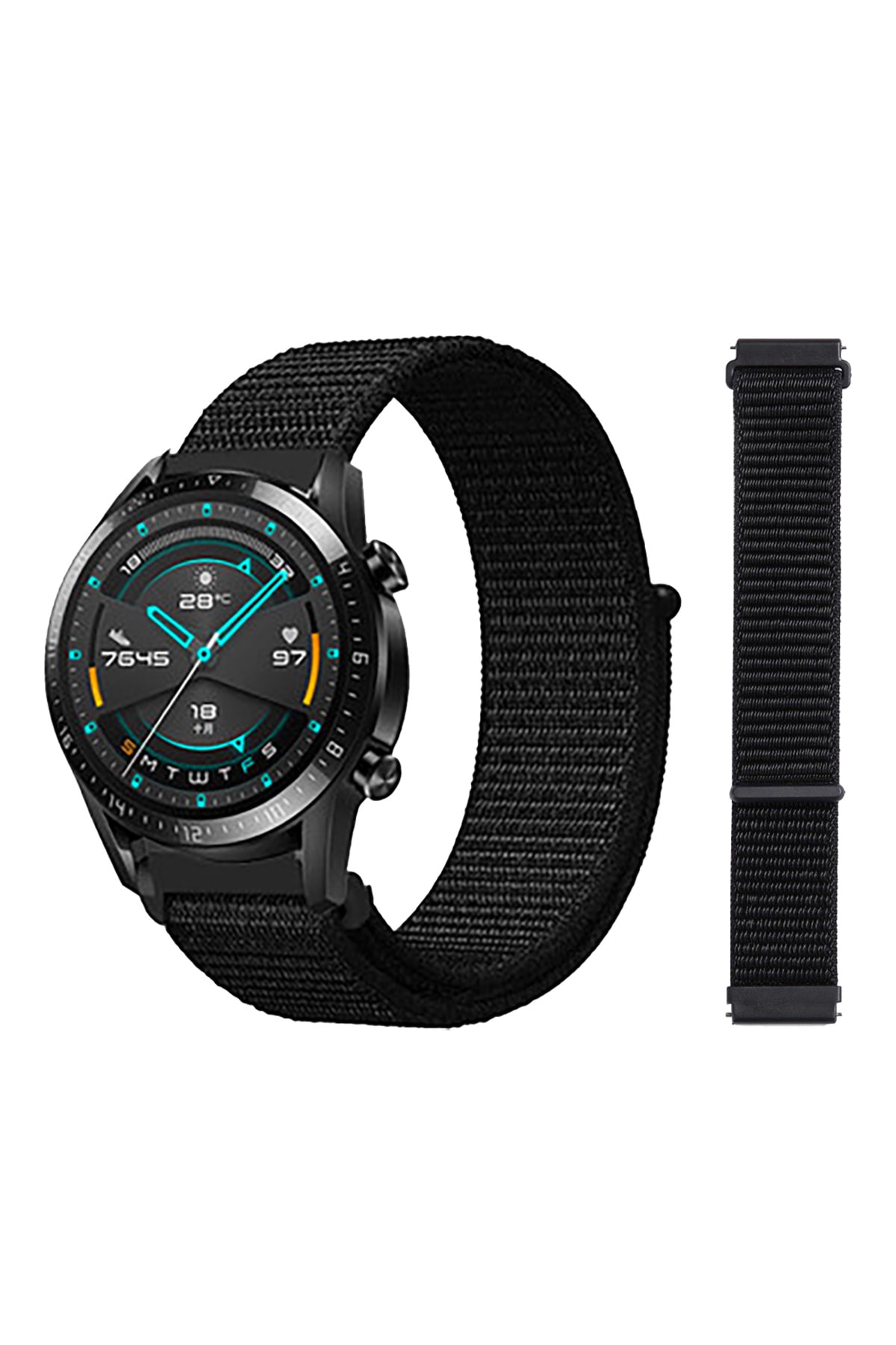 Huawei Watch Gt/gt2/gt2 Pro Uyumlu Klasik 22mm Dokuma Hasır Kordon