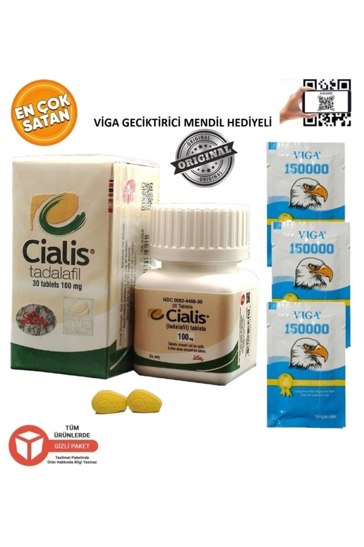 MediaFire Cialistablet 100mg 30'lu Ve Geçiktiriçi Mendil 3 Adet