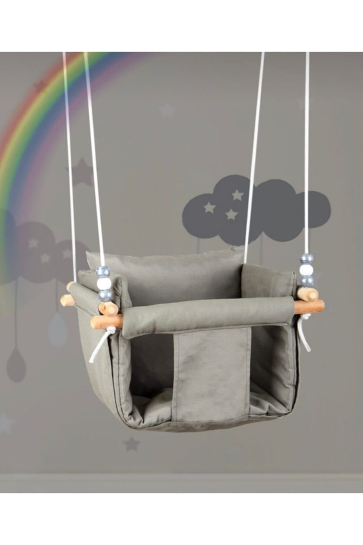 ConconBebe Anne Atölyesi Gri Bebek Çocuk Salıncak