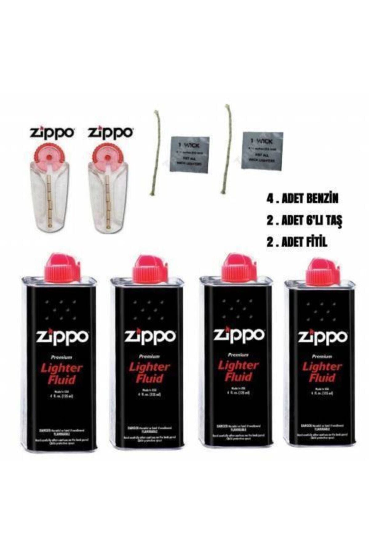 Zippo Orjinal Benzin Orjinal Taşı ve Fitil 8'li Paket