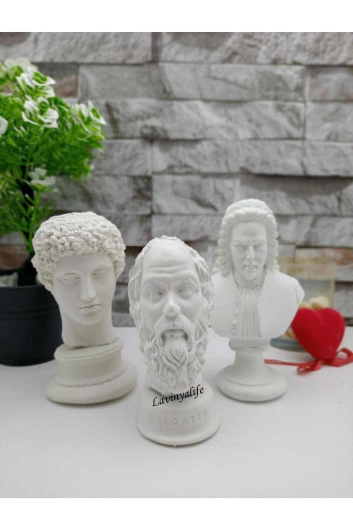 patienc Hermes Socrates Bach 3'lü Büst