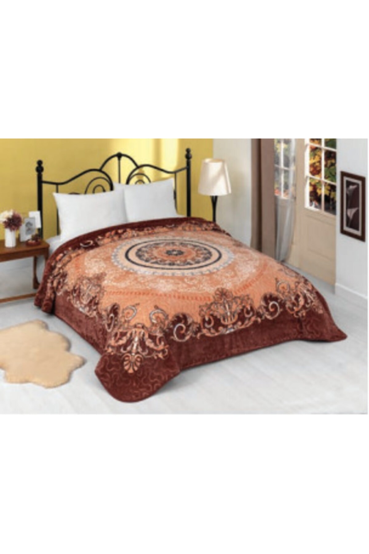 MİNK Solana Lüks Vizon Büyük Boy Battaniye 991 Kahve 220x240 &hem Battaniye & Hem Yatak Örtüsü