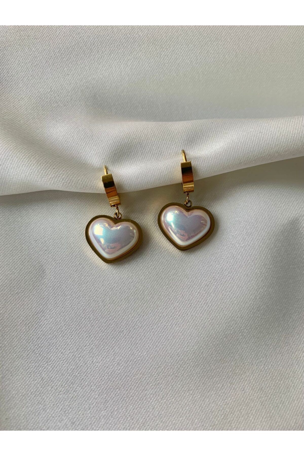Çelik Mel's Accessoriess Kalp Altın Küpe
