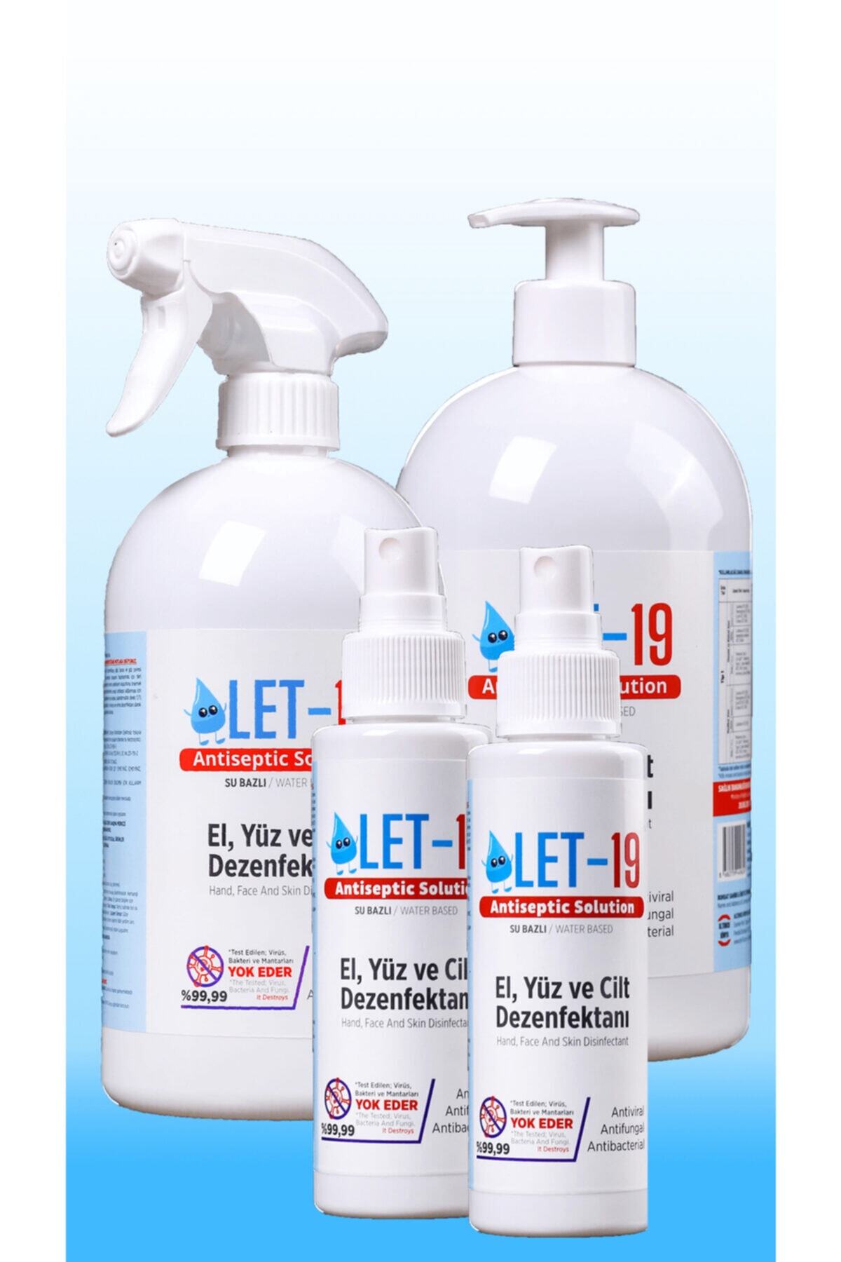 LET19 4'lü Set Hipokloröz El & Yüz & Cilt Dezenfektanı Antiviral Antibakteriyel
