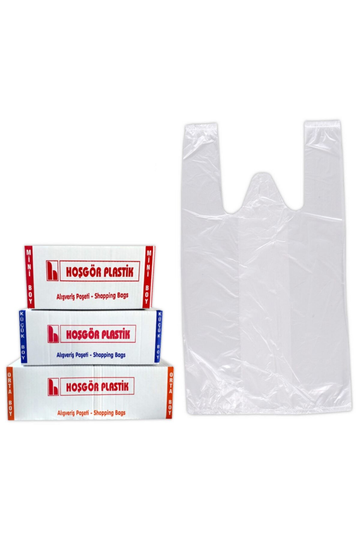 HOŞGÖR PLASTİK Hışır Atlet Poşet Market Manav Orta Boy 2000 Adetli