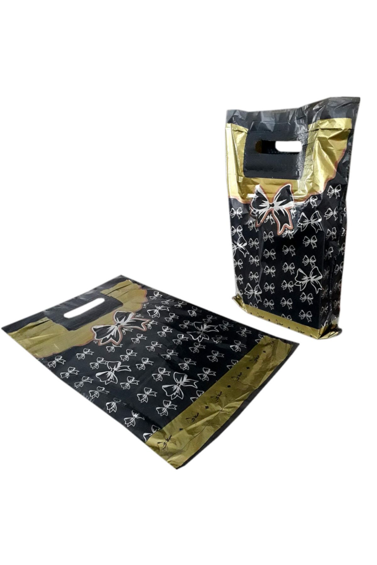 HOŞGÖR PLASTİK Takviyeli Poşet Fiyonklu Siyah 26x38 (Koli:1000 Adet)