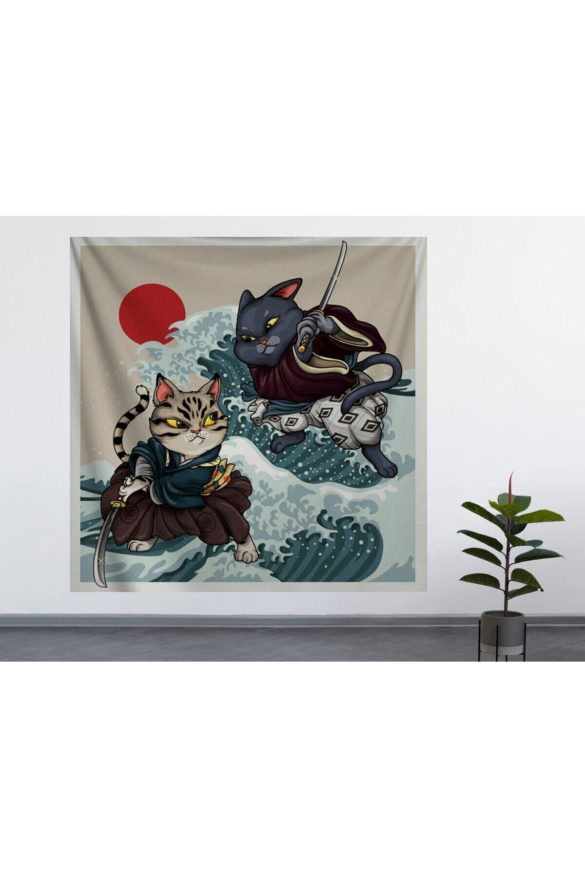 ALAMODE Kedi Savaşı Duvar Örtüsü (100X100, 140X140) / Duvar Halısı