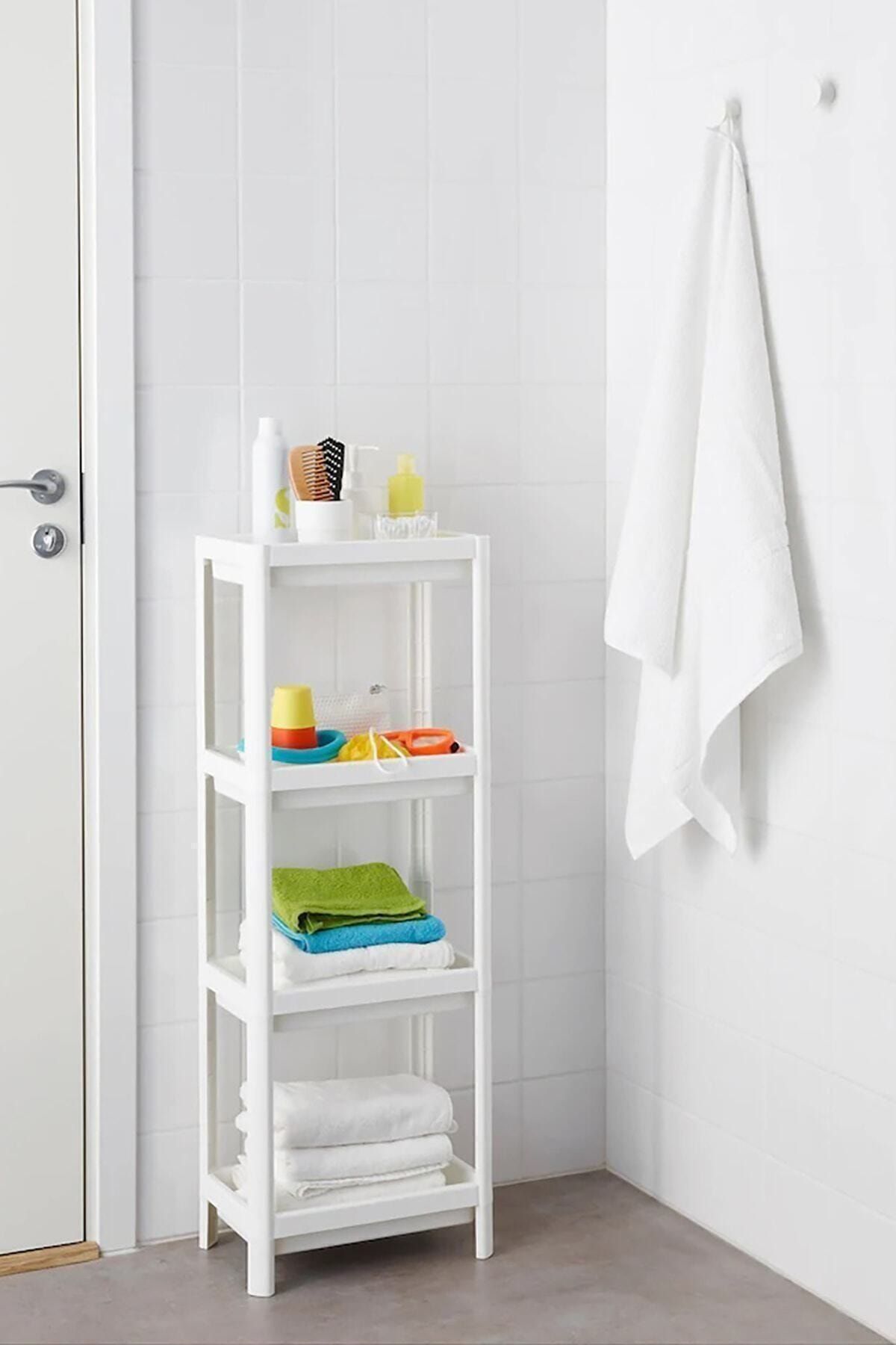 Hardov Vesken 3 Bölmeli Banyo Raf Ünitesi Beyaz