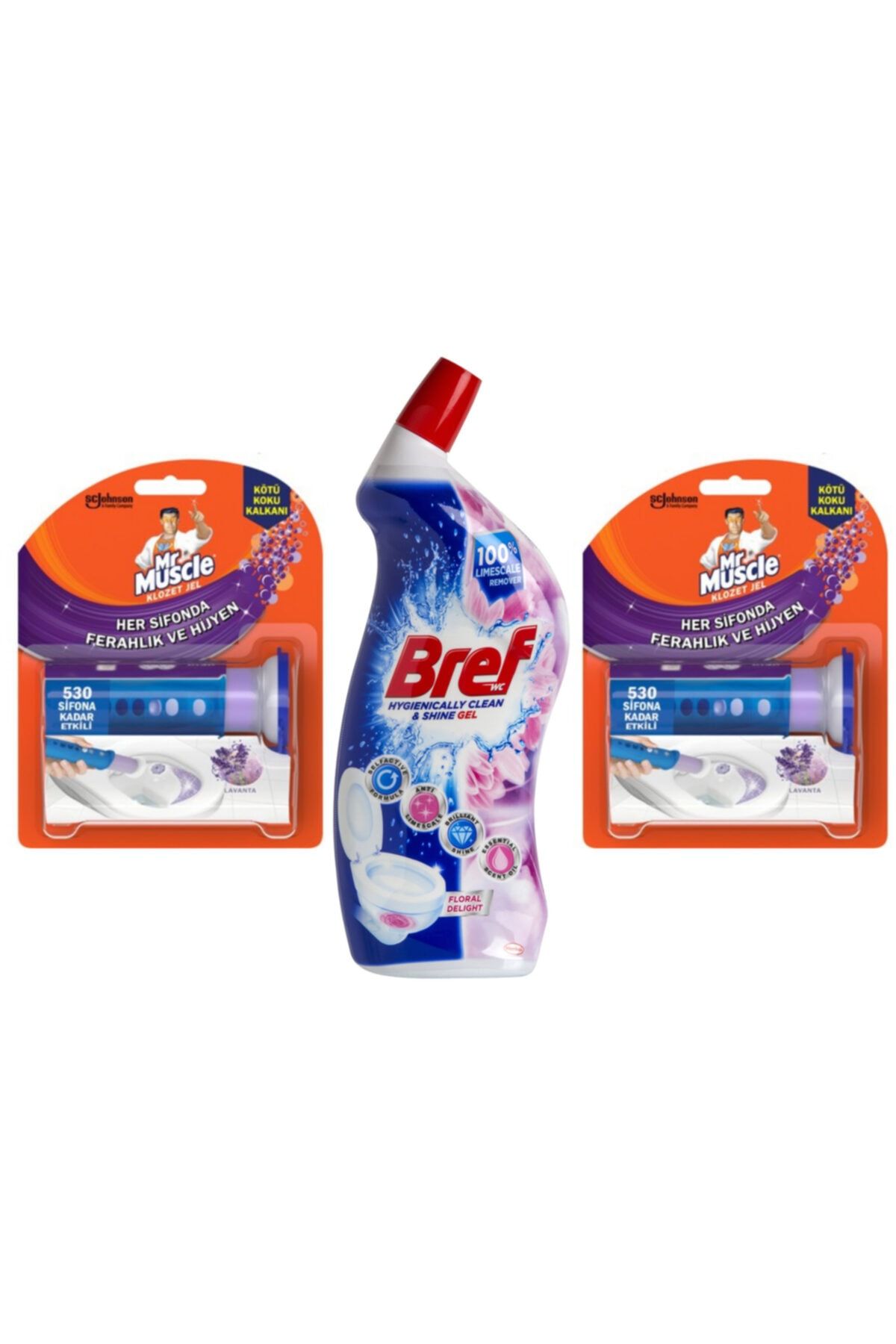 Bref Çiçeksi Kokular Sıvı Tuvalet Temizleyici 700 Ml +  Klozet Jel Lavanta X 2 Adet