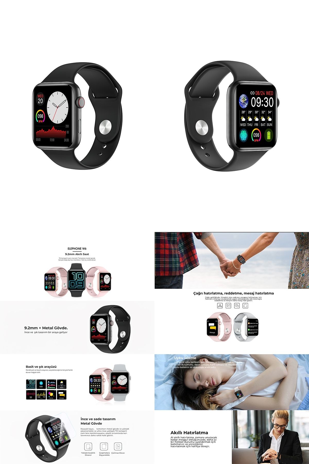 Elephone Xiaomi Smart Band W6 Ip67 Toz Ve Su Geçirmez Uyumlu Akıllı Bileklik  Uyumlu