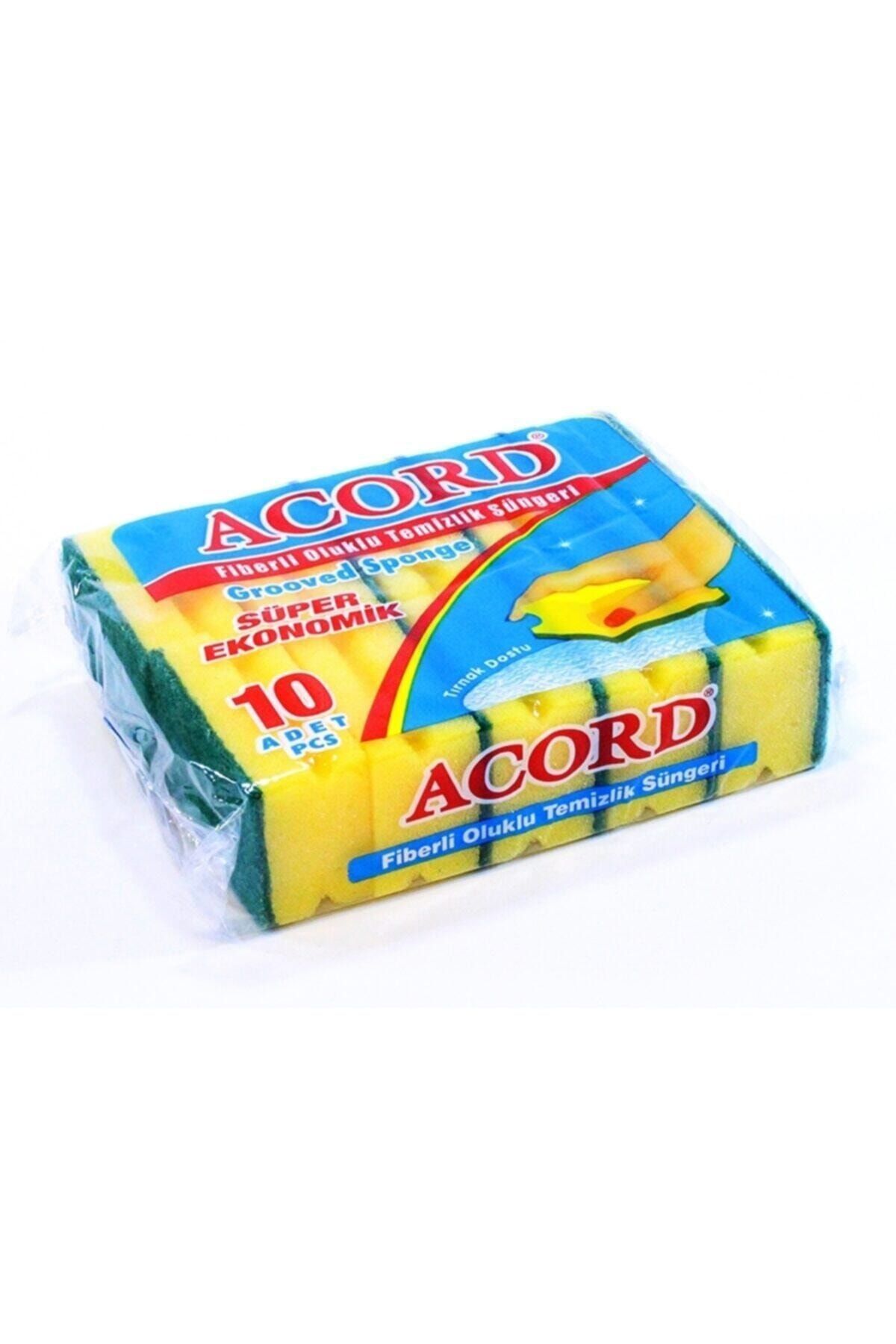 Acord Fiberli Oluklu Sünger 10 Lu
