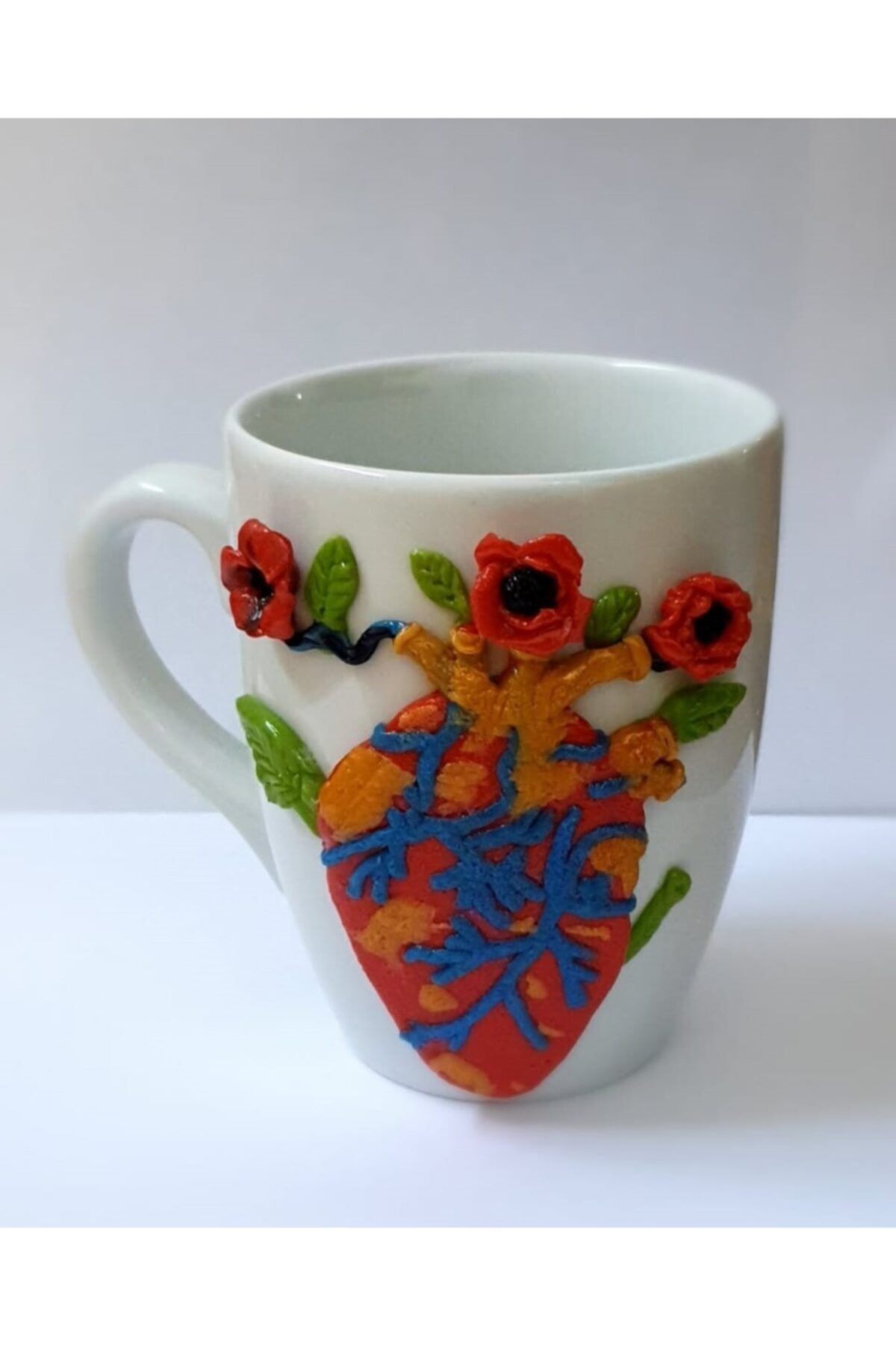 Gülce Design Anatomik Kalp Desenli Hediyelik Kupa