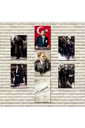 Retro Tablo Atatürk Köşesi 7 Adet 30x20 Mdf Uv Renkli Baskı Image 0