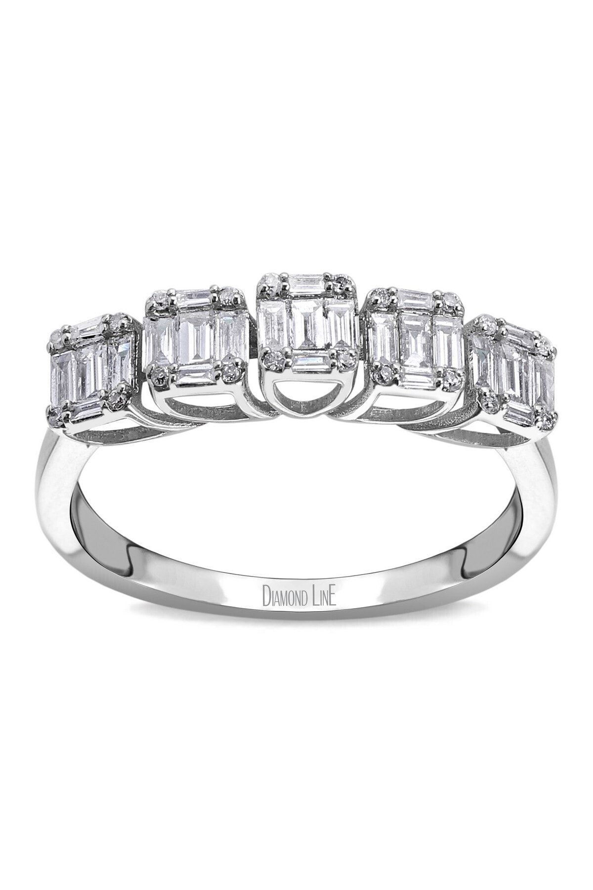 Diamond LineGülaylar 0,46 Karat Pırlanta Baget Yüzük