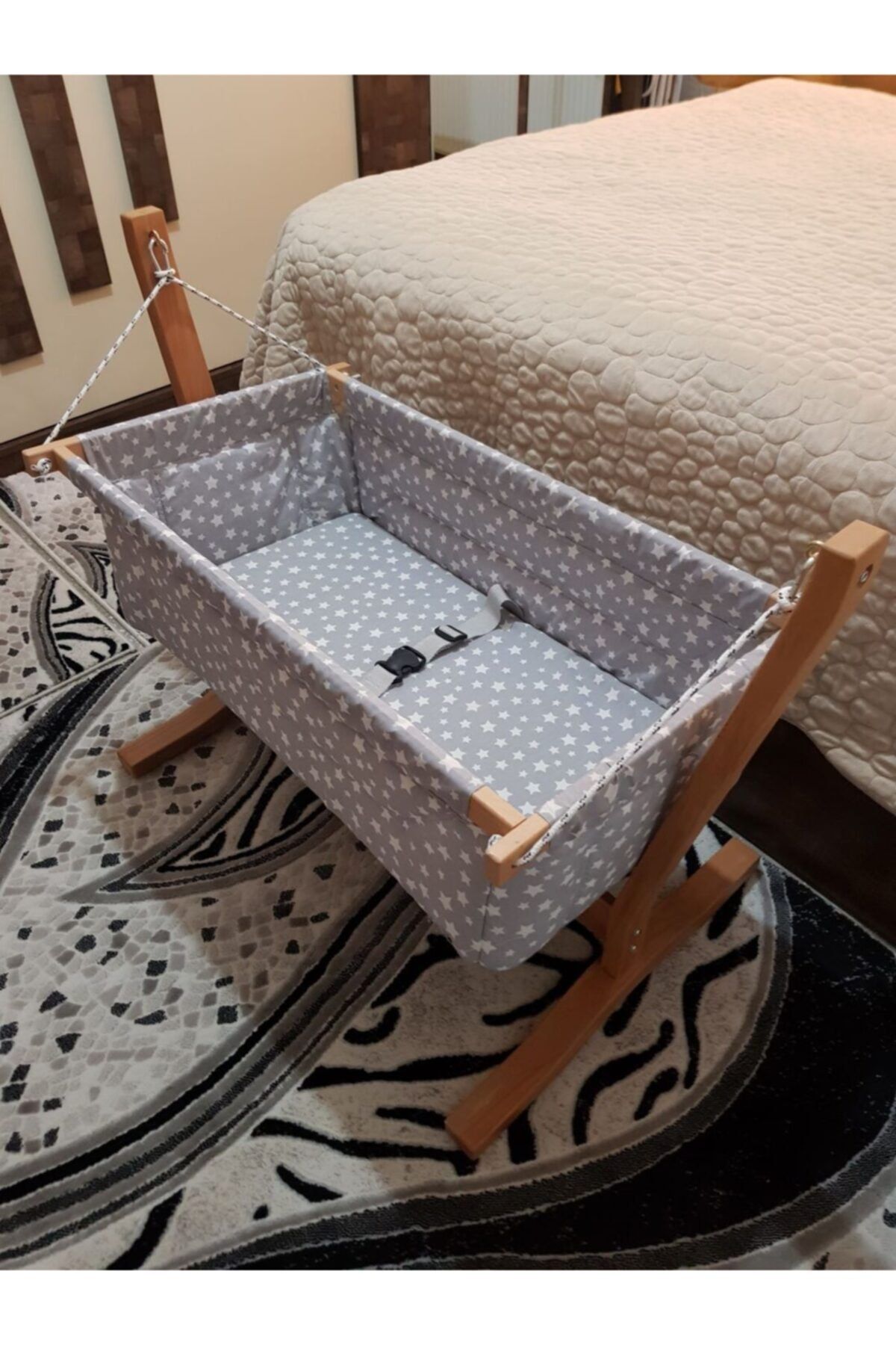 onwood Enka Shop Ahşap Bebek Hamak Beşik