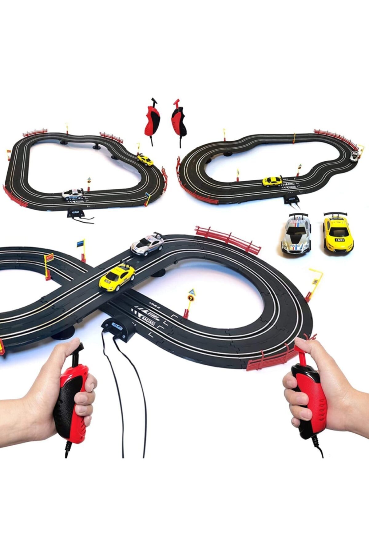İnternet Oyuncak Elektrikli 180 Cm Kumandalı 1:43 Ölçek 3in1 Araba Yarış Pisti Seti