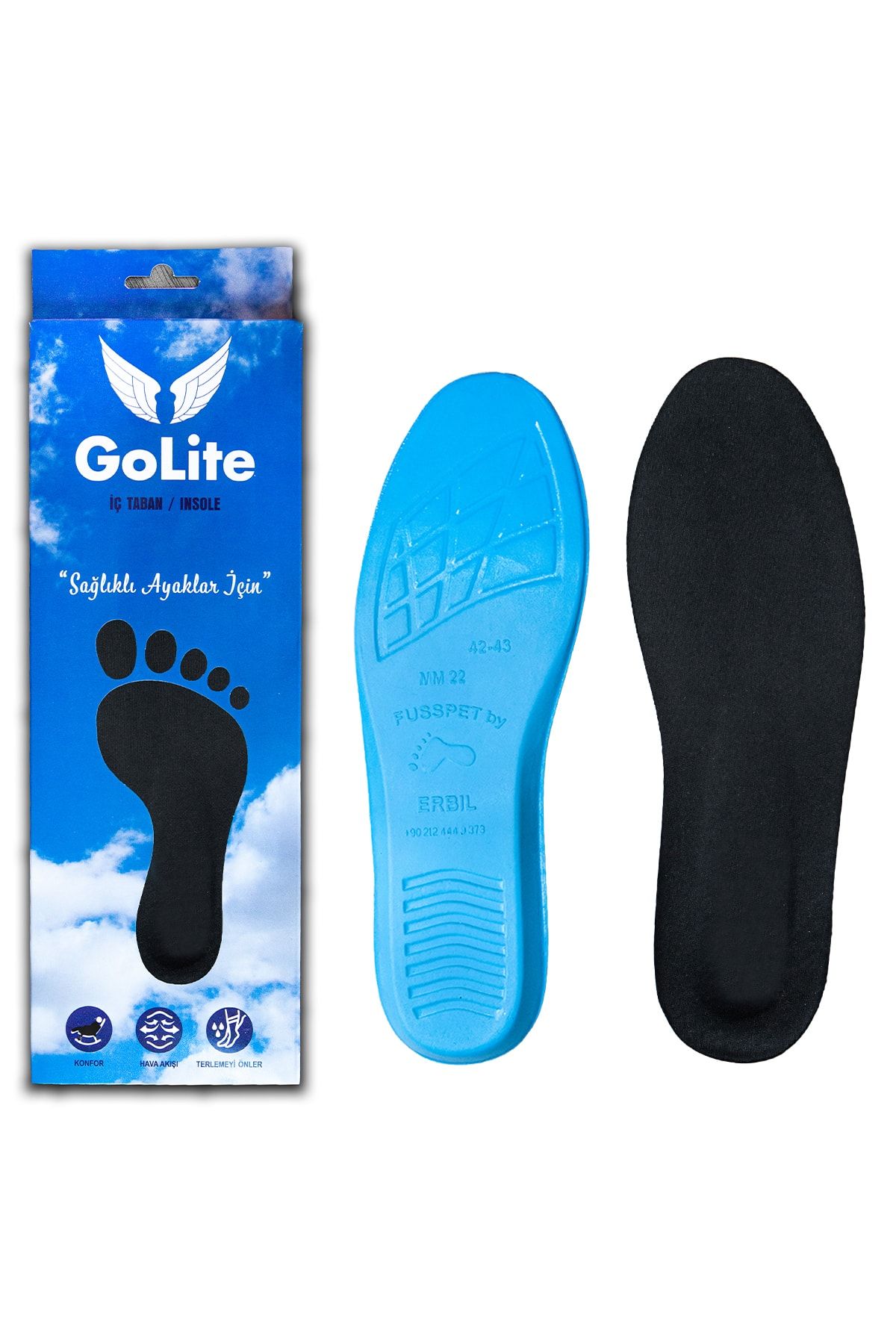 GoLite Spor Ayakkabı Tabanlığı, Günlük Memory Foam Hafızalı Sneaker Ayakkabı Tabanlık - M22 Insole