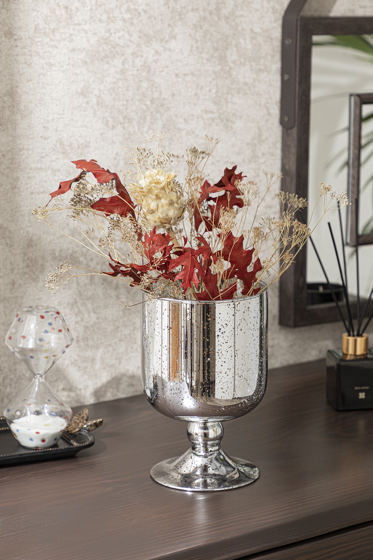 English Home Brilliant Cam Vazo 15x20 Cm Silver