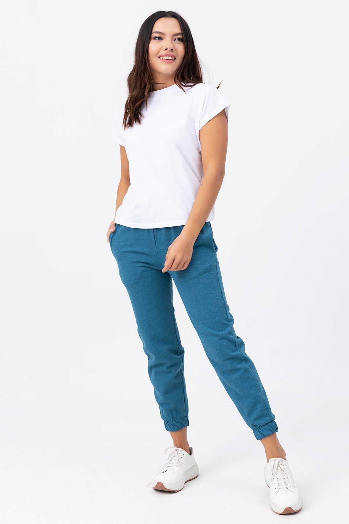 fabemol Kadın Indigo Paça Lastikli Eşofman Altı