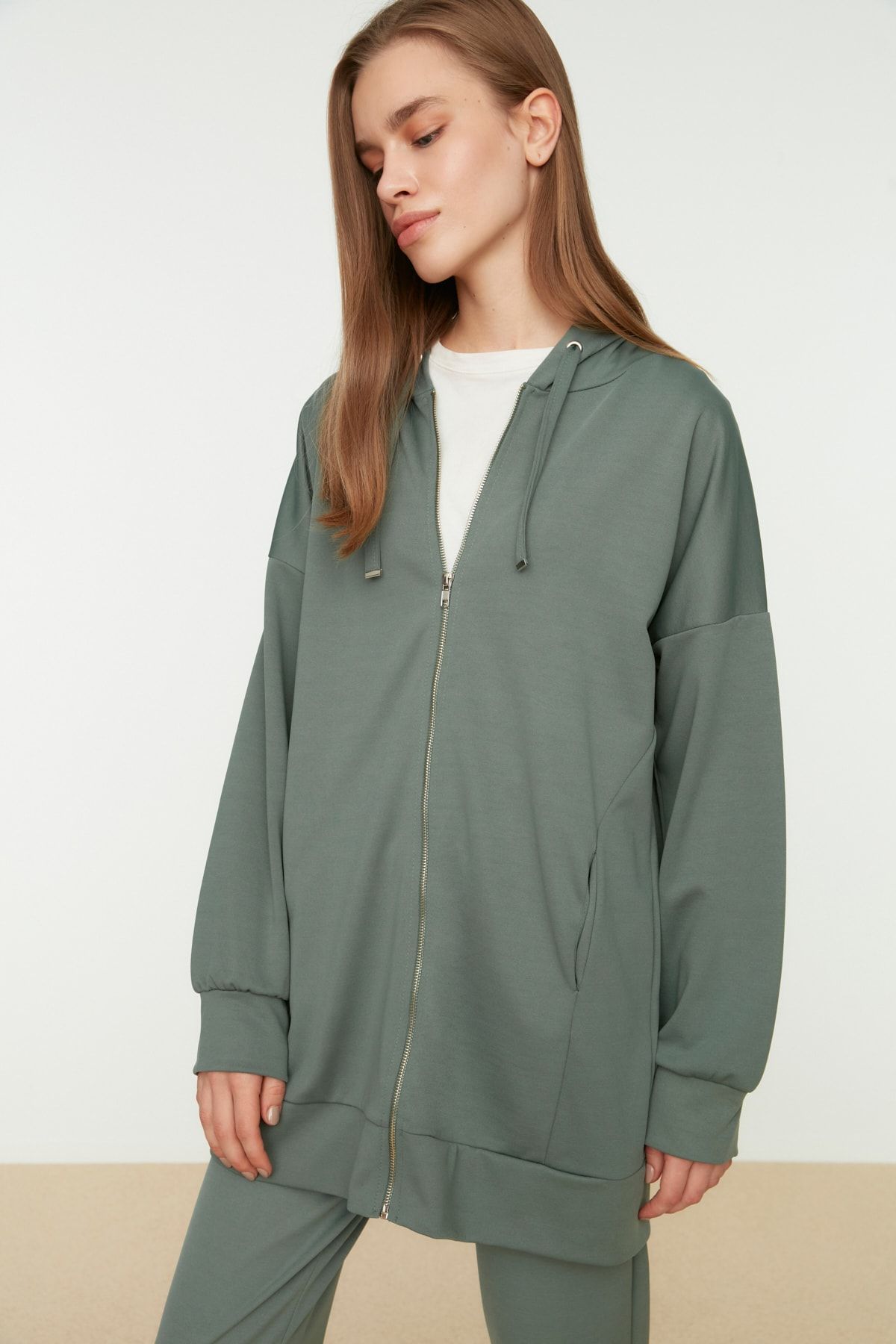 Trendyol Modest Yeşil Scuba Örme Eşofman Takımı TCTSS21EM0091