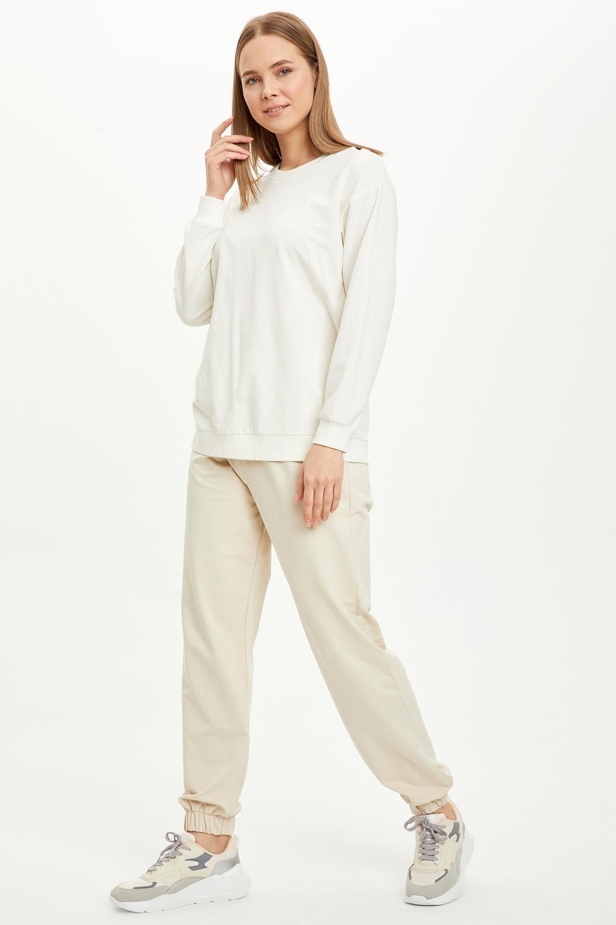 DeFacto Regular Fit Ince Sweatshirt Kumaşı Örme Pantolon