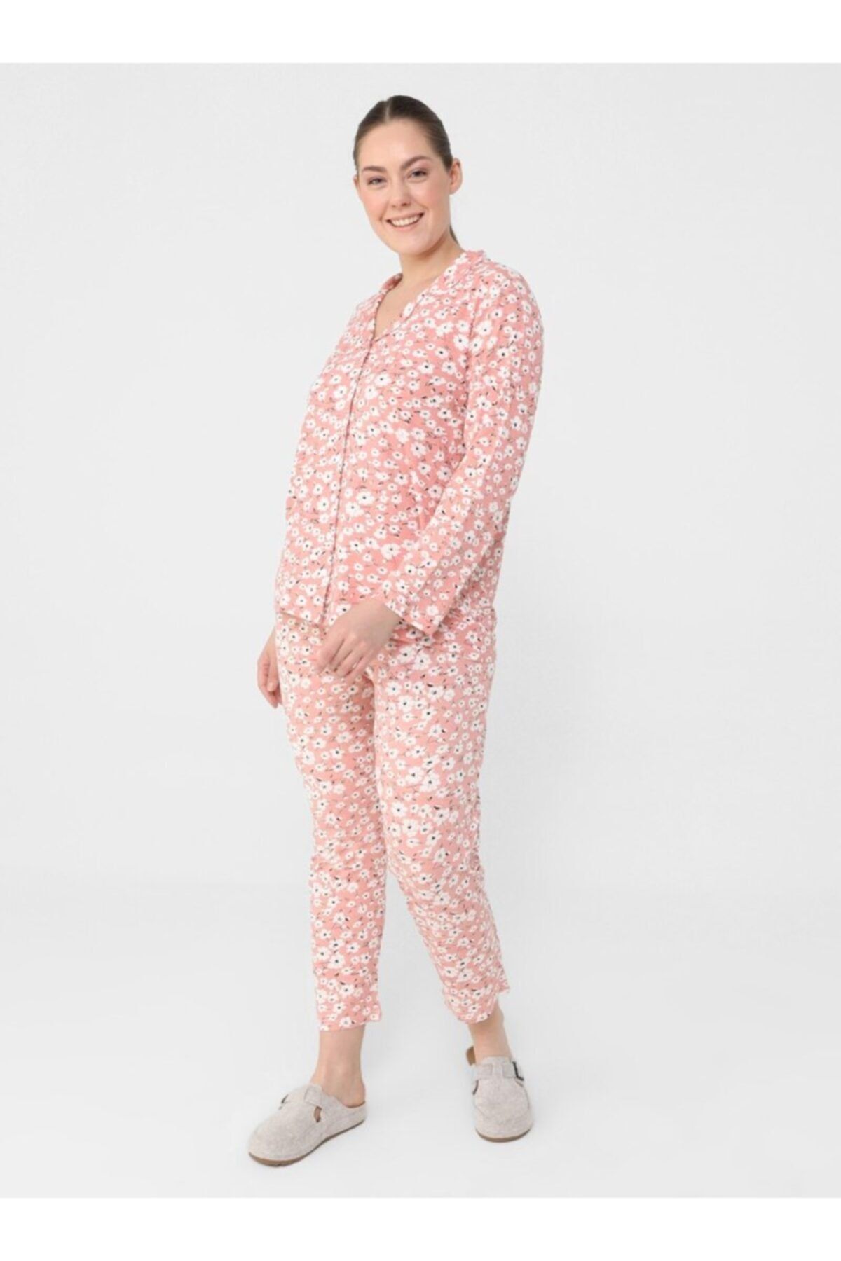 ALİA Çiçek Desenli İkili Pijama Takımı