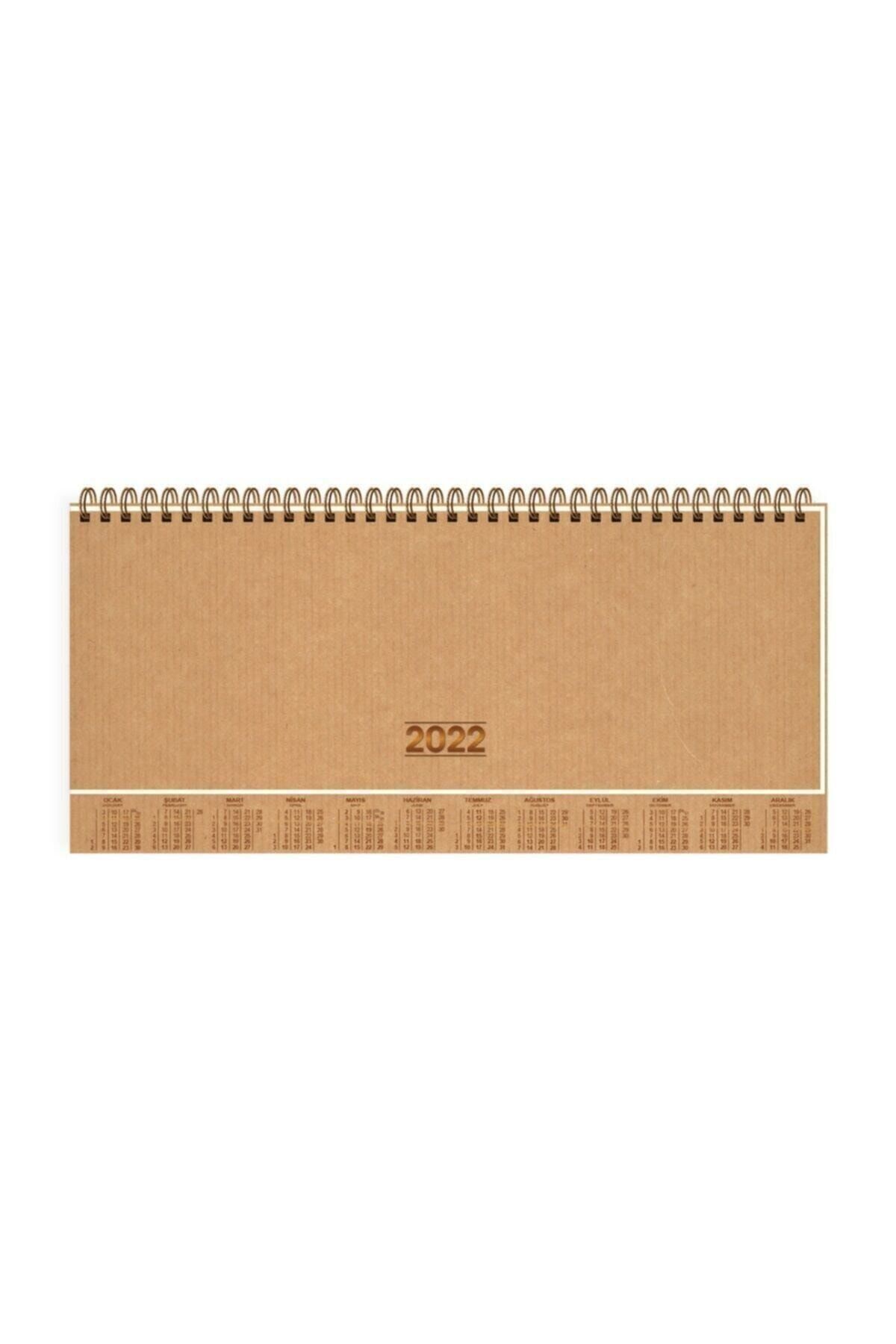 KESKİN COLOR 2022 Haftalık Masa Takvimi Aj-82 12x33,5cm Kraft Kapak Spiralli