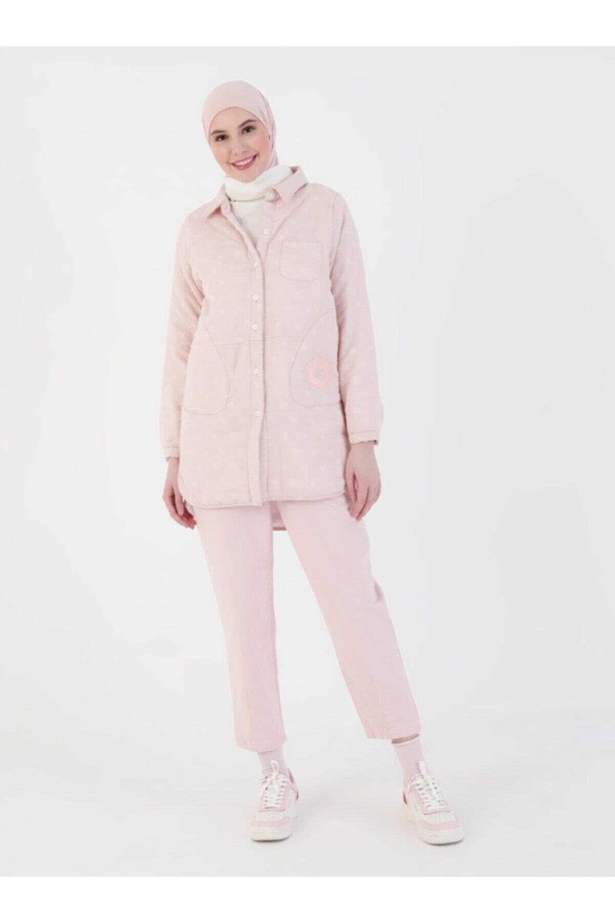 Loreen Düğme Detaylı Kap - Pudra -