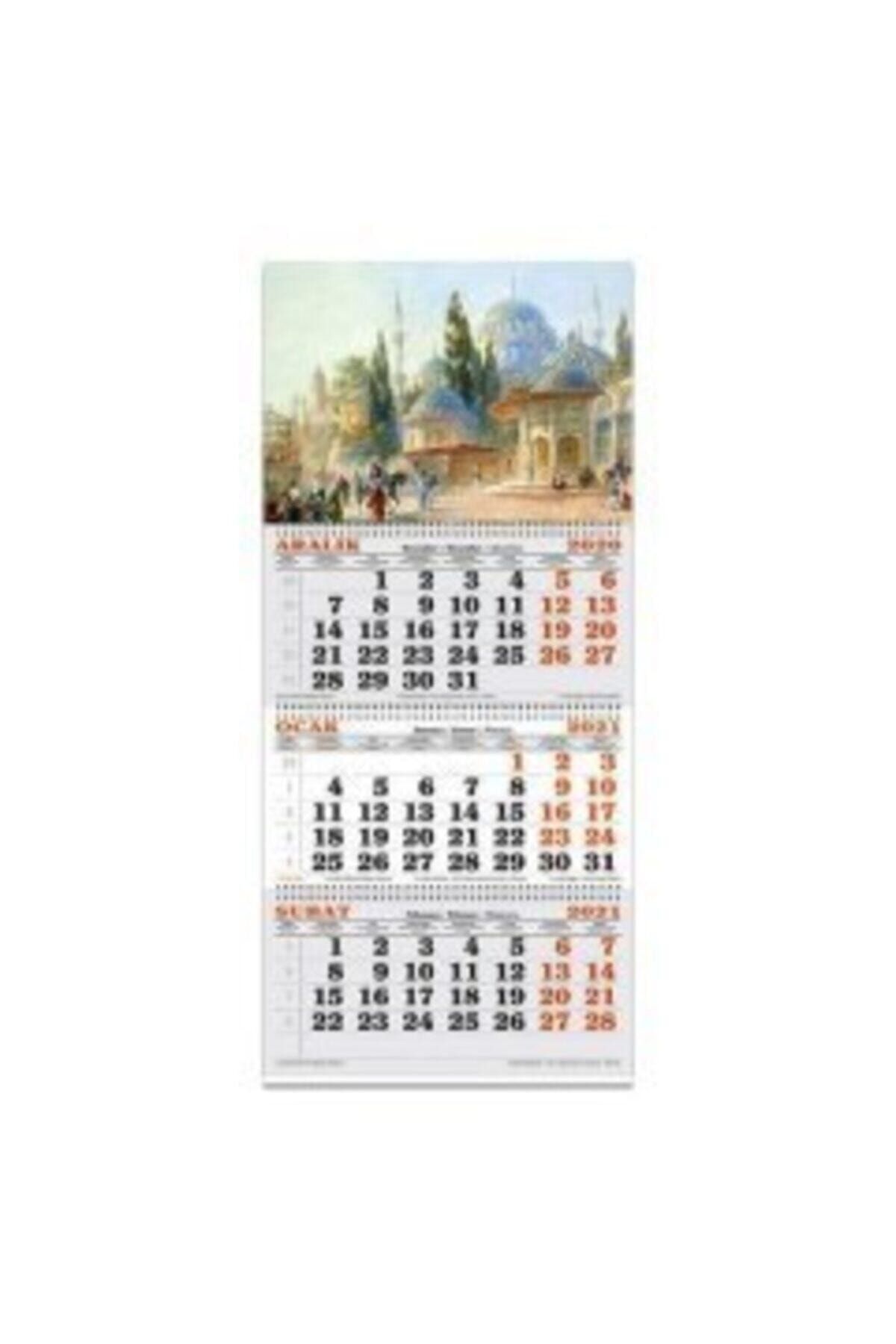 KESKİN COLOR Denizci Takvimi 3 Aylık Spiralli Gravür 840404-99 2021 Yılı Takvimi