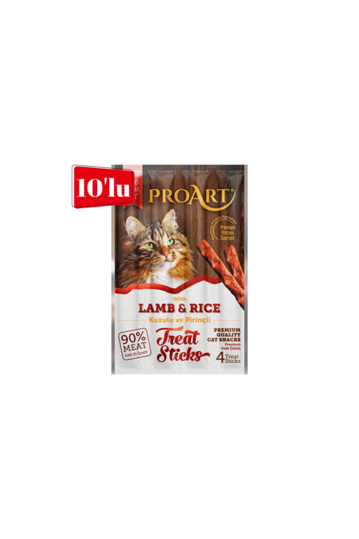 proart Kuzu Etli Ve Pirinçli Yetişkin Kedi Ödül Çubuğu4*5 gr X 10 Adet