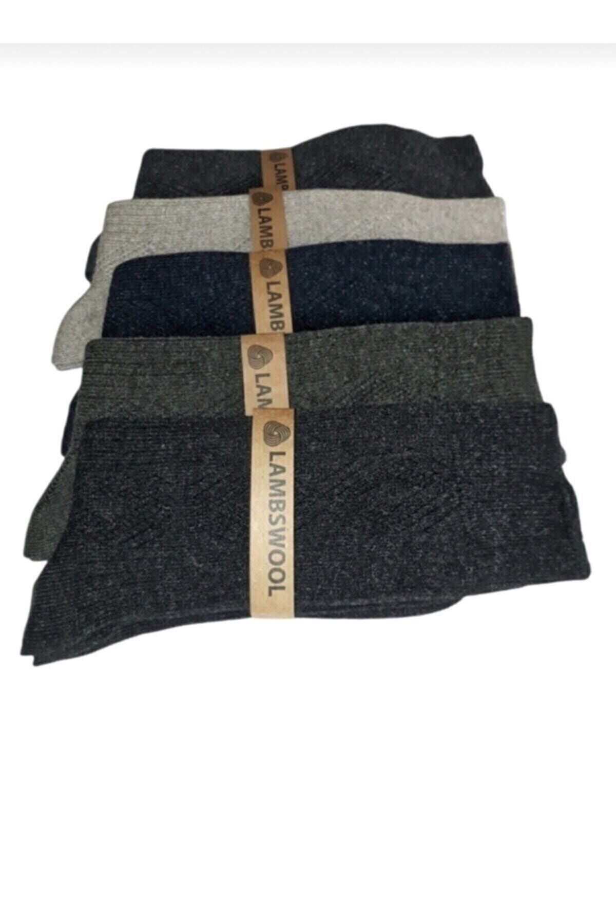 Meguca Socks Erkek Kışlık Lambswool Yün Çorap 5 ' Li Paket