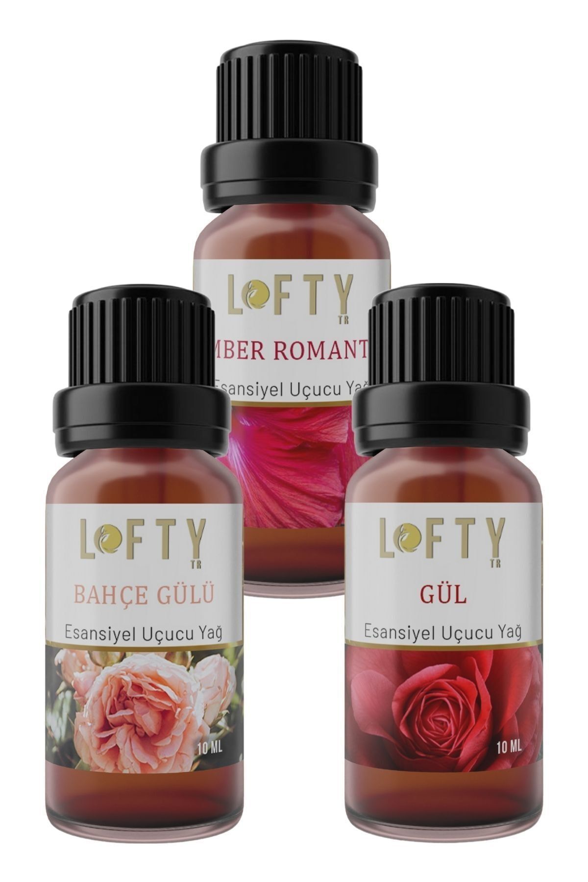 Lofty Gül, Bahçe Gülü, Amber Doğal Uçucu Yağ Saf Buhurdanlık Esansı Oda Kokusu Esans Buhur Yağı 10ml