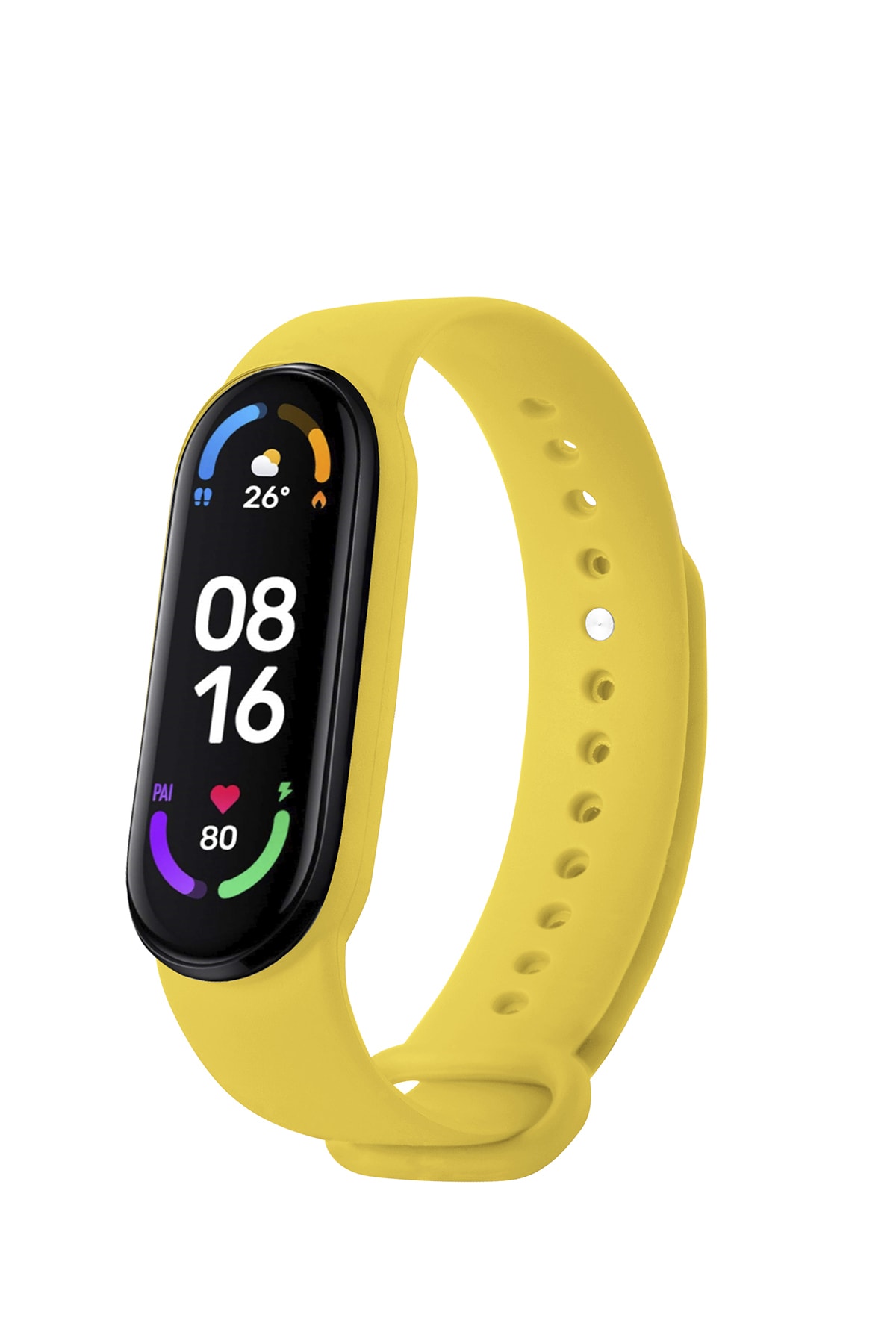 5C TRADE Xiaomi mi Band 5 Ve Mi Band 6 Uyumlu Kordon Akıllı Bileklik Kordonu Silikon Bileklik Kayış Sarı