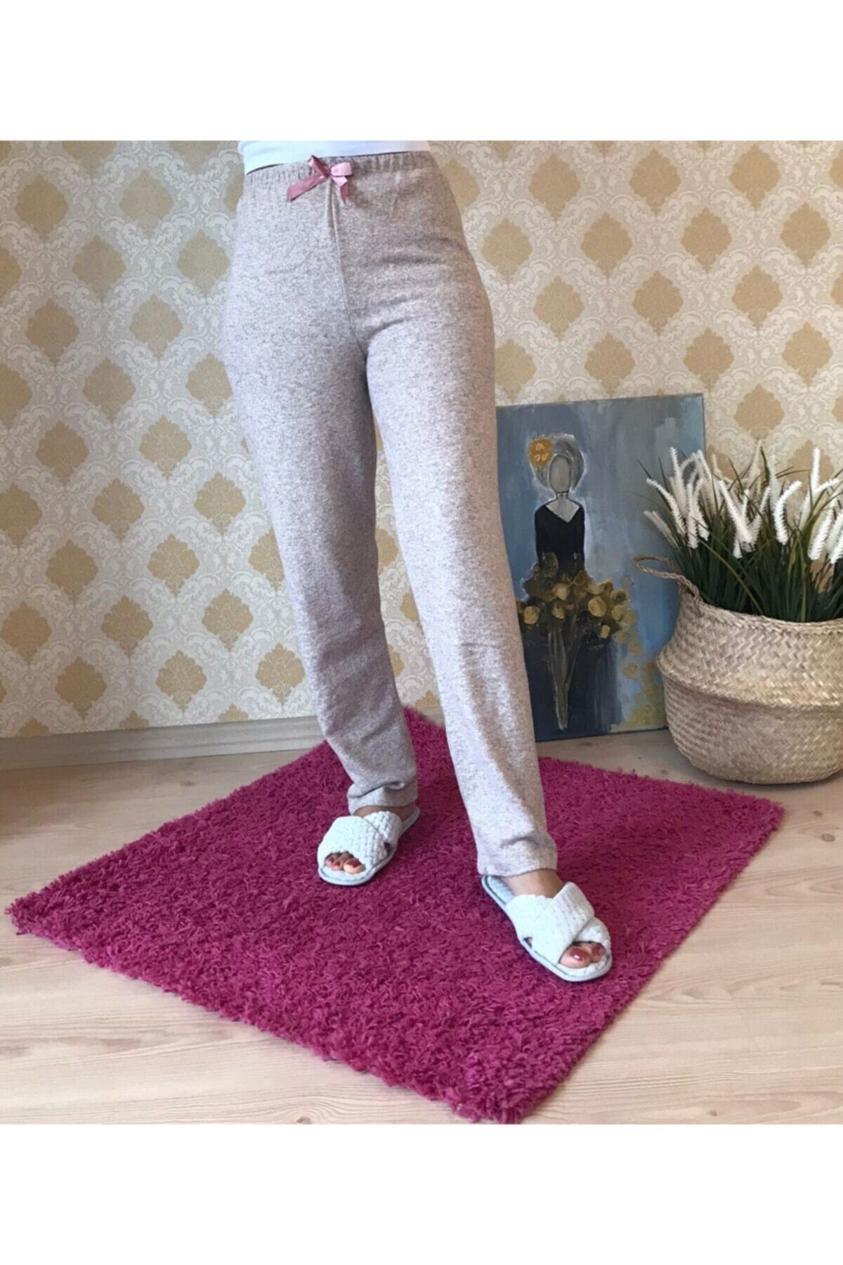 GUNESIHOME Kadın Yumoş Pijama Altı Bej Kırçıllı