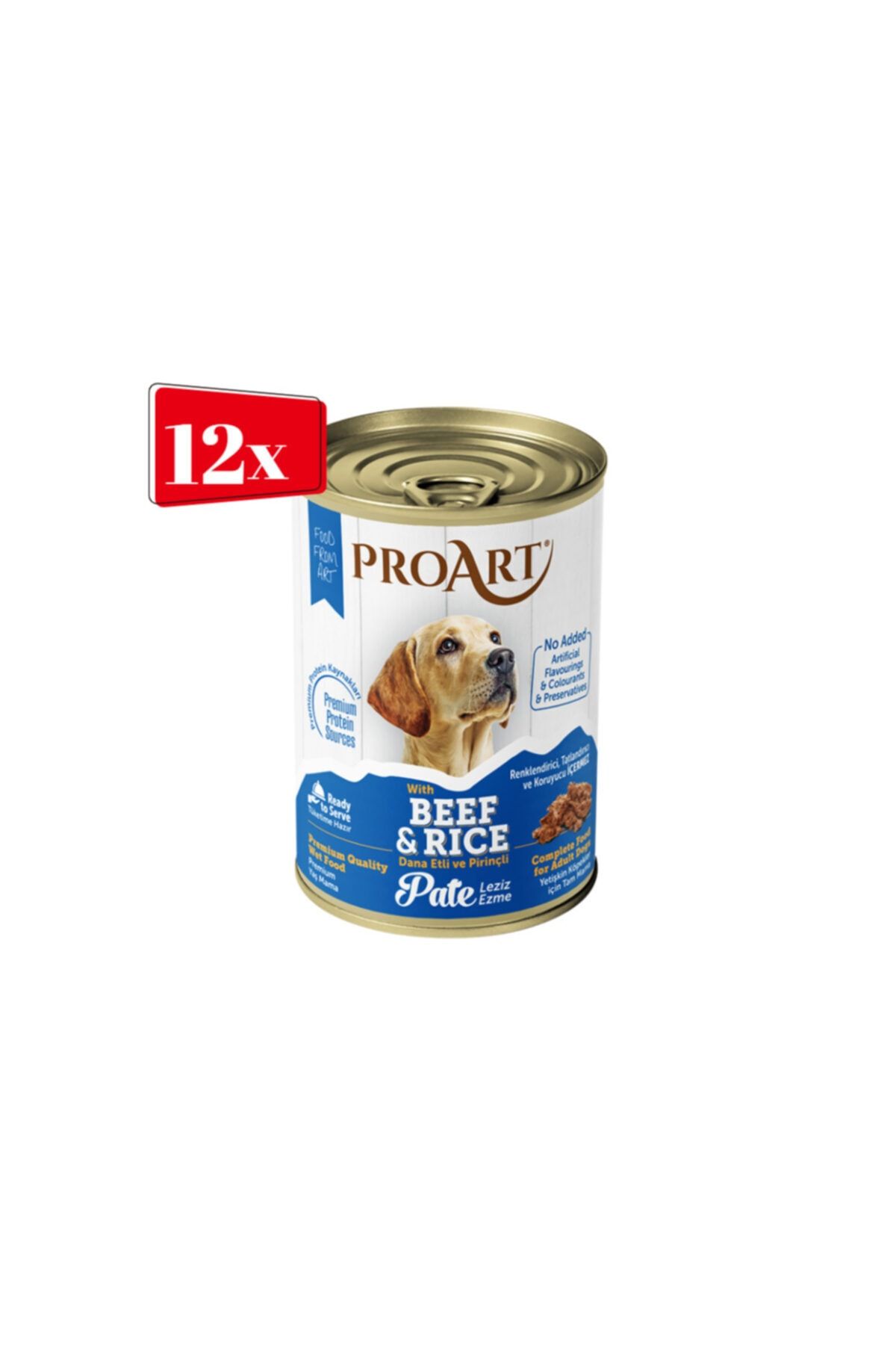 proart Yetişkin Köpek Dana Etli Ve Pirinçli Ezme 400 gr X 12 Adet