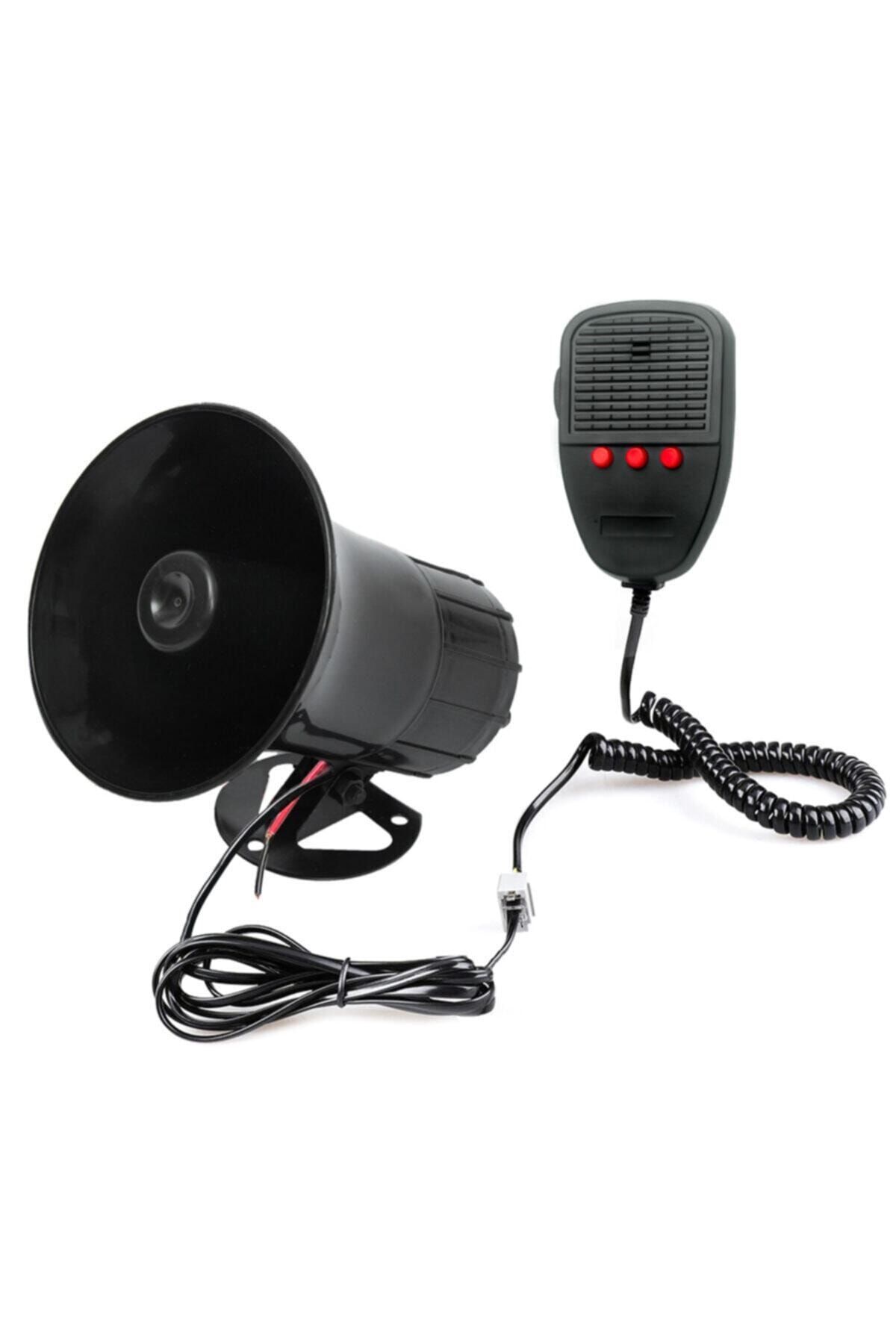 Waxen Mikrofonlu Konuşmalı 3 Sesli Siren Megafonlu Hoparlör Oto Ambulans Itfaiye Sireni 12v 100w