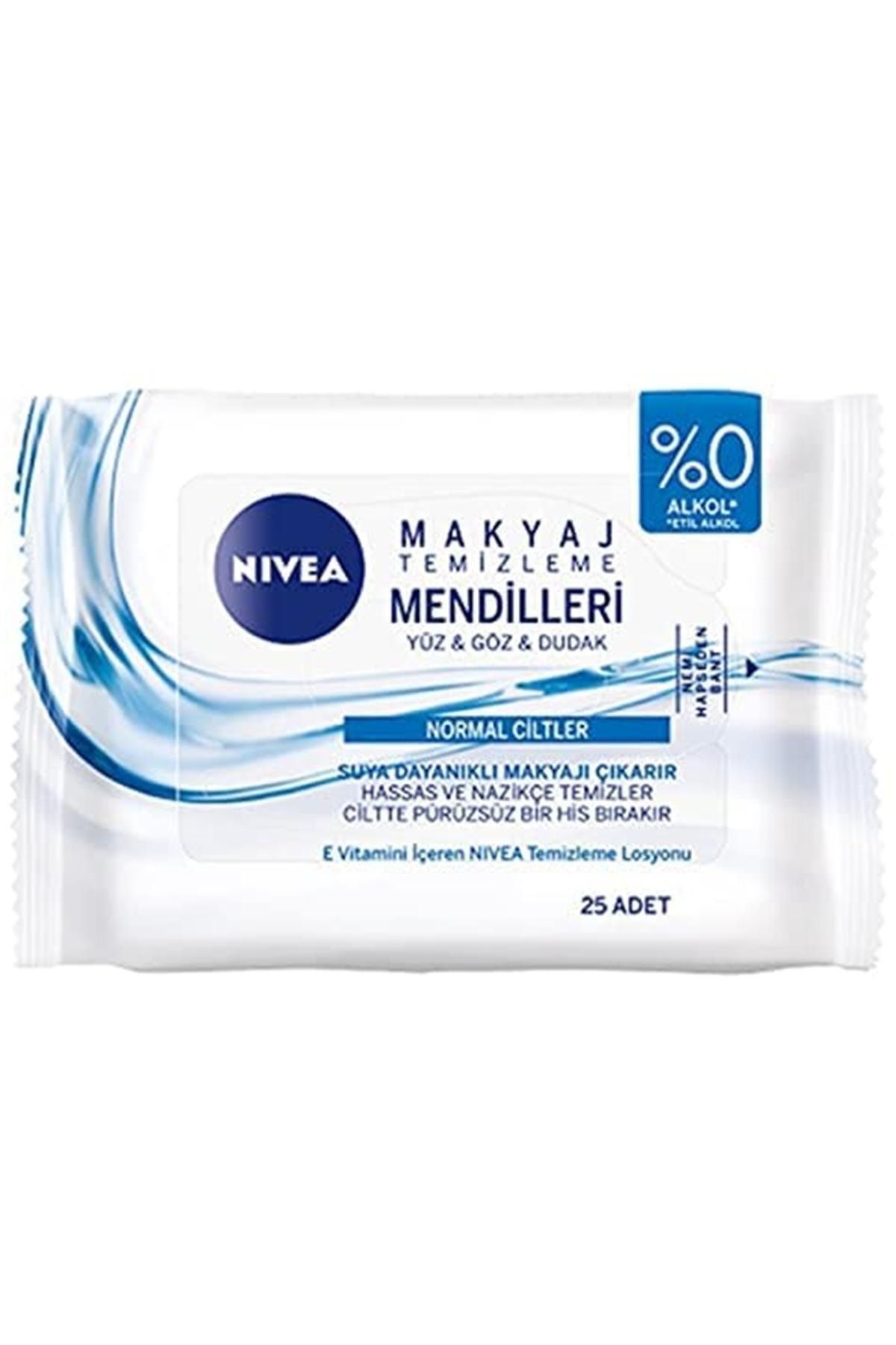 Nivea Face 3'ü 1 Arada Makyaj Temizleme Mendilleri Normal Ciltler, 25 Adet