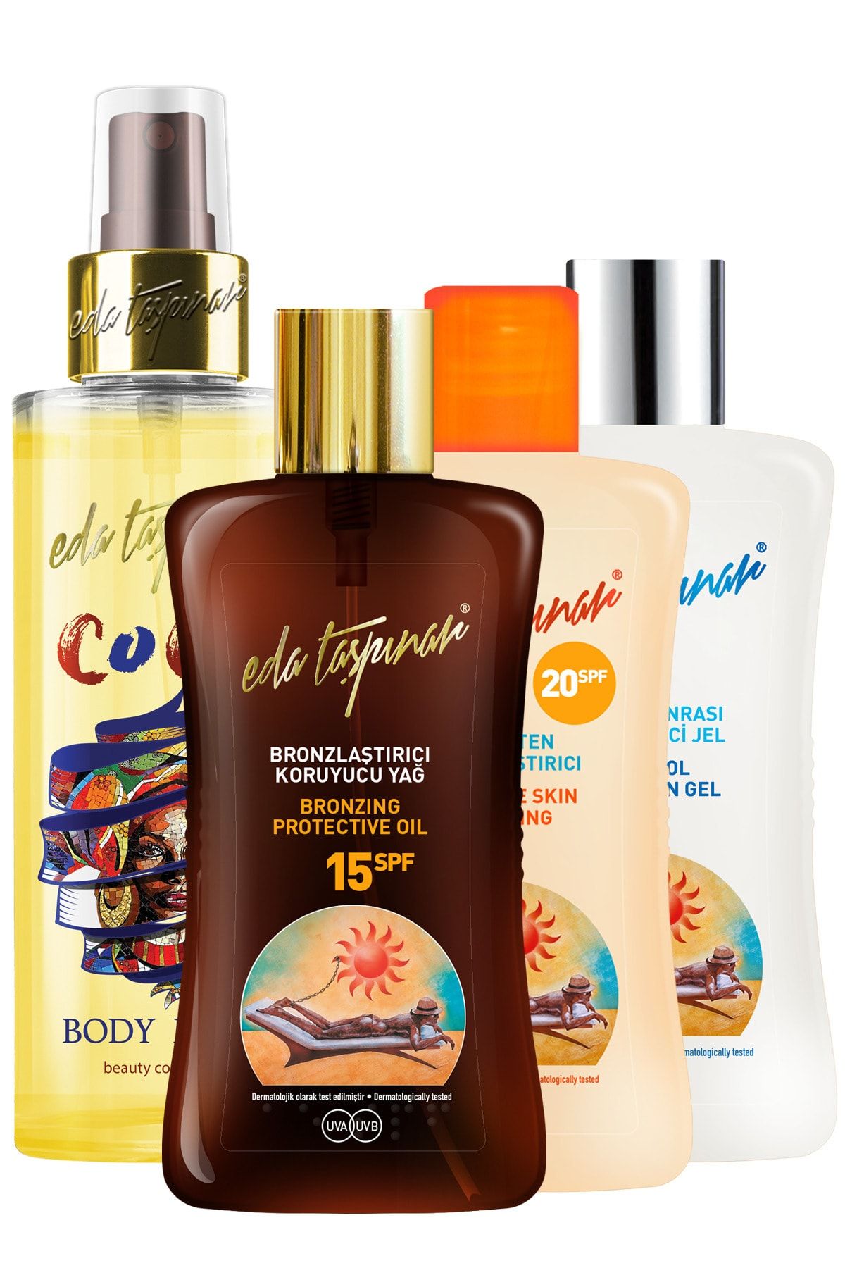 Eda Taşpınar Bronzlaştırıcı Koruyucu Yağ - Beyaz Ten Bronzlaştırıcı - Serinletici Jel -coco Body Mist
