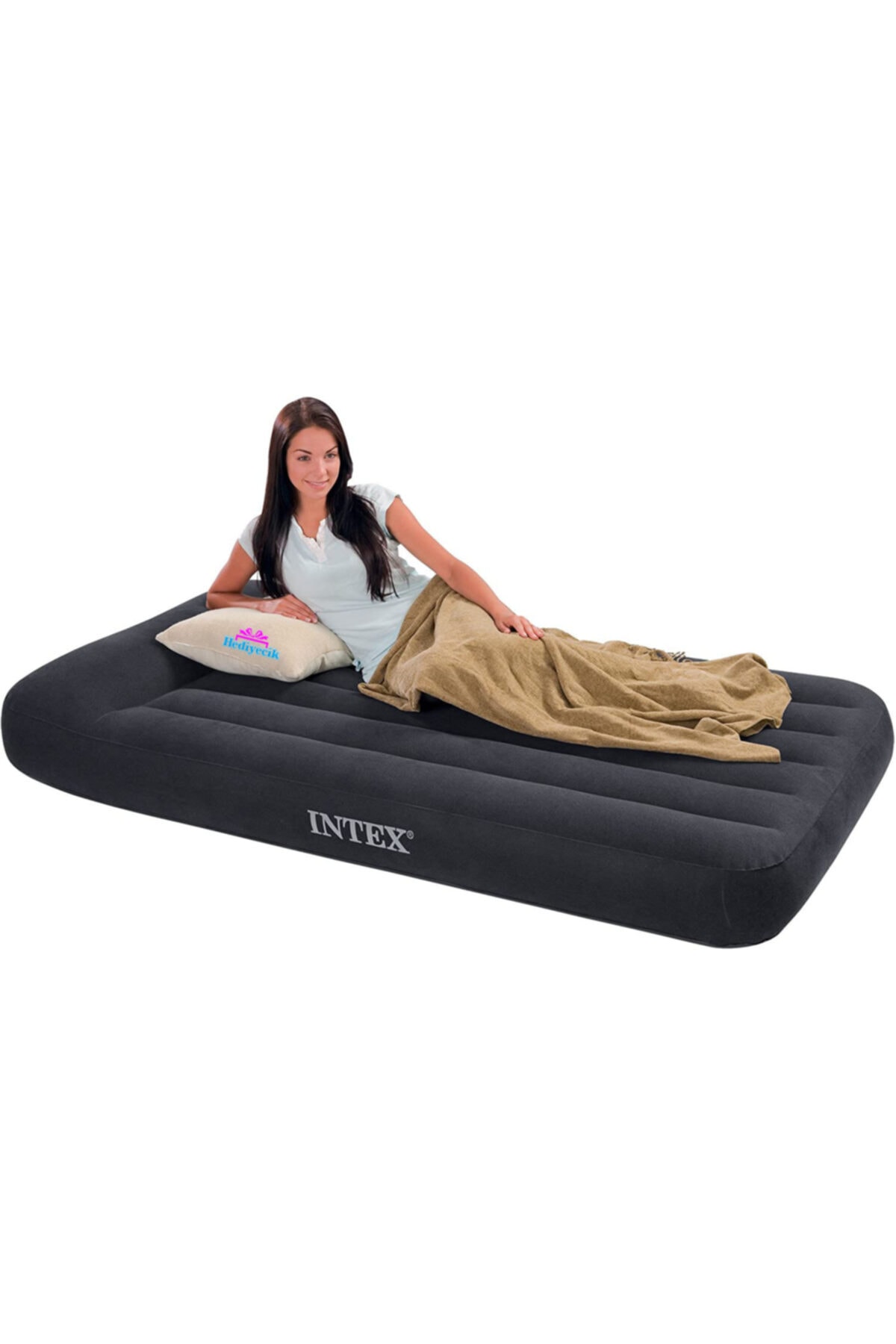 hediyecik Intex Elektrikli Twin Pillow Tek Kişilik Şişme Yatak 99x191x23 Cm