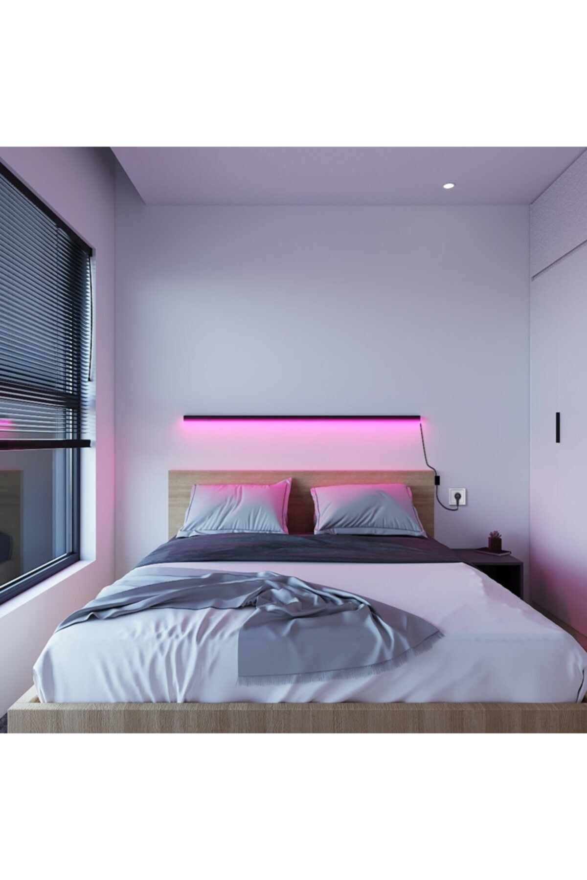 Pinkblue Light Uzaktan Kumandalı Gece Lambası Rgb 256 Renk Lambader Yuksek Işık Sistemi