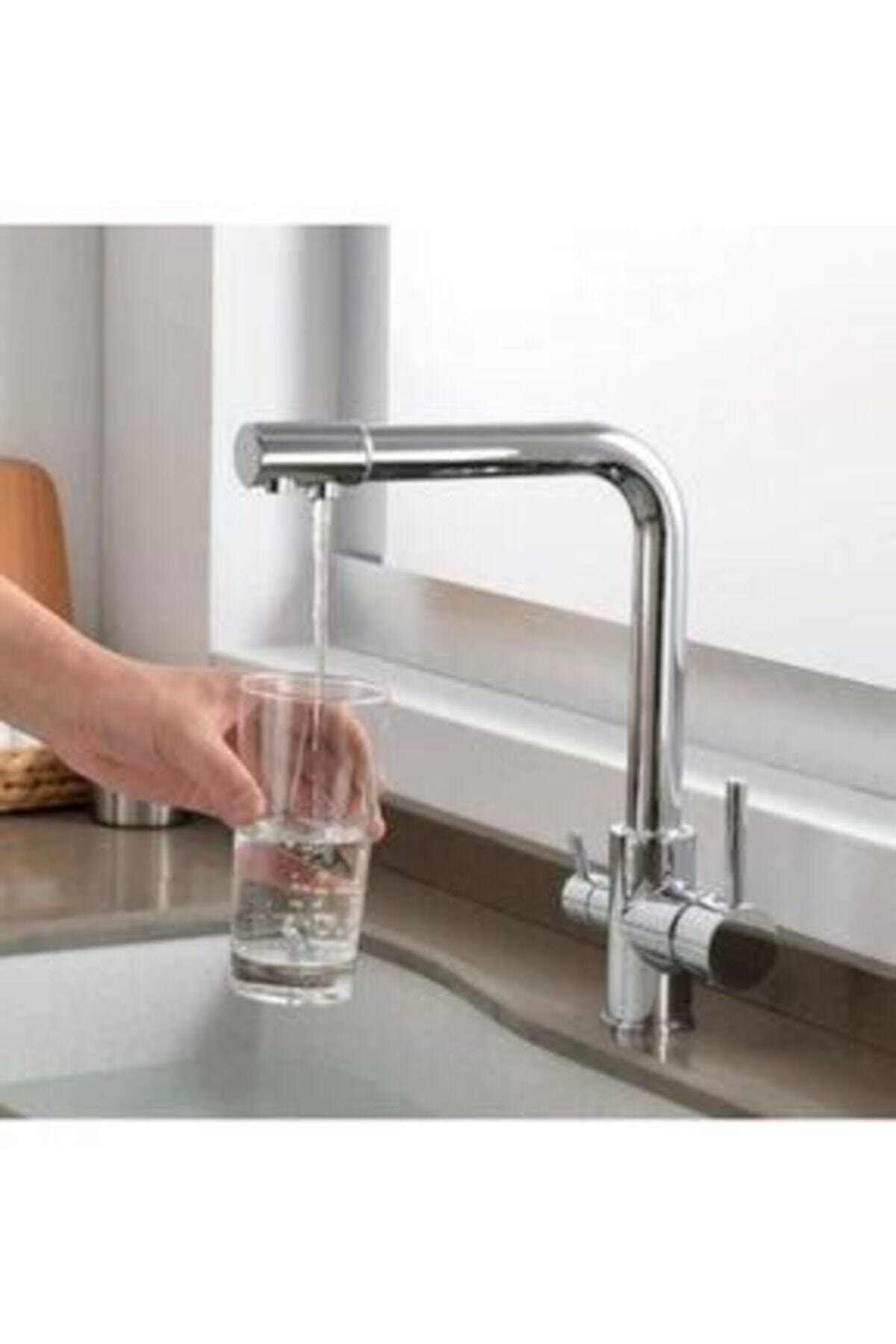 EKFA Su Arıtma Cihazı Için 3 Yollu Arıtmalı Evye Bataryalı Musluk(sıcak ,soğuk ,arıtılmış Su)