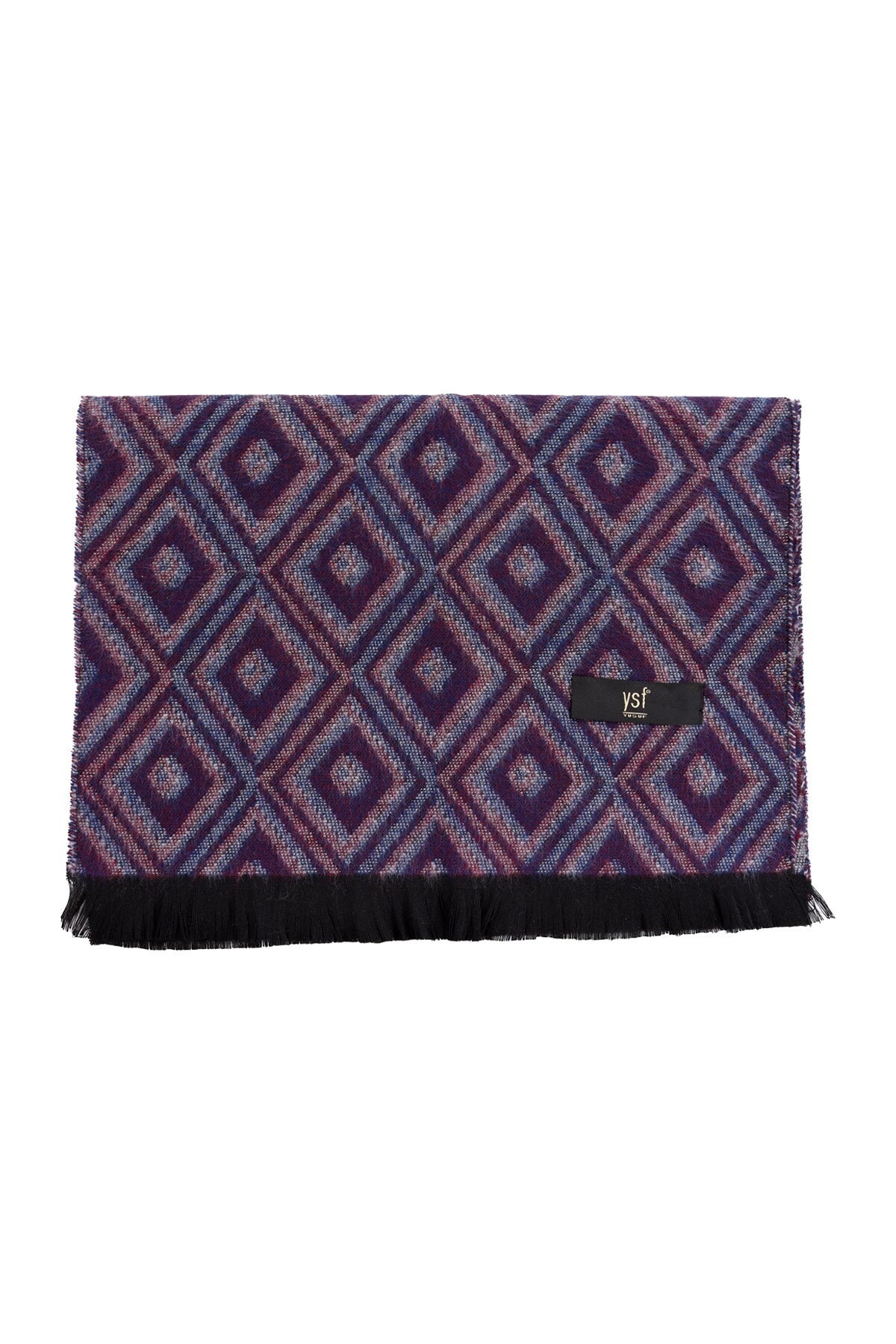 YSF Giyim Kare Desenli Yünlü Kaşkol 211224-5