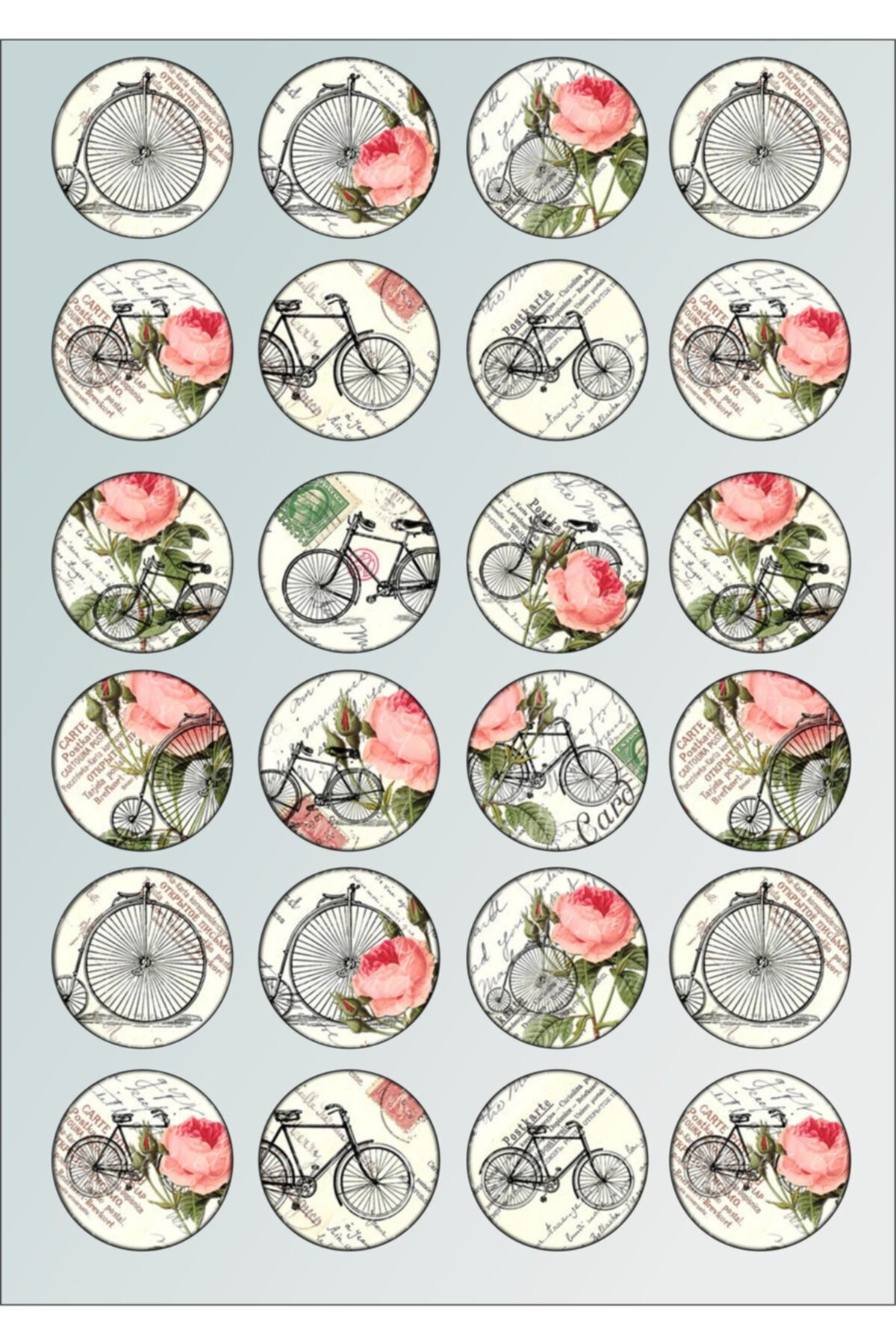 Sticker Adresim Yuvarlak Bisiklet Sticker Seti - Planner - Ajanda - Bullet Journal Için Uygun Set