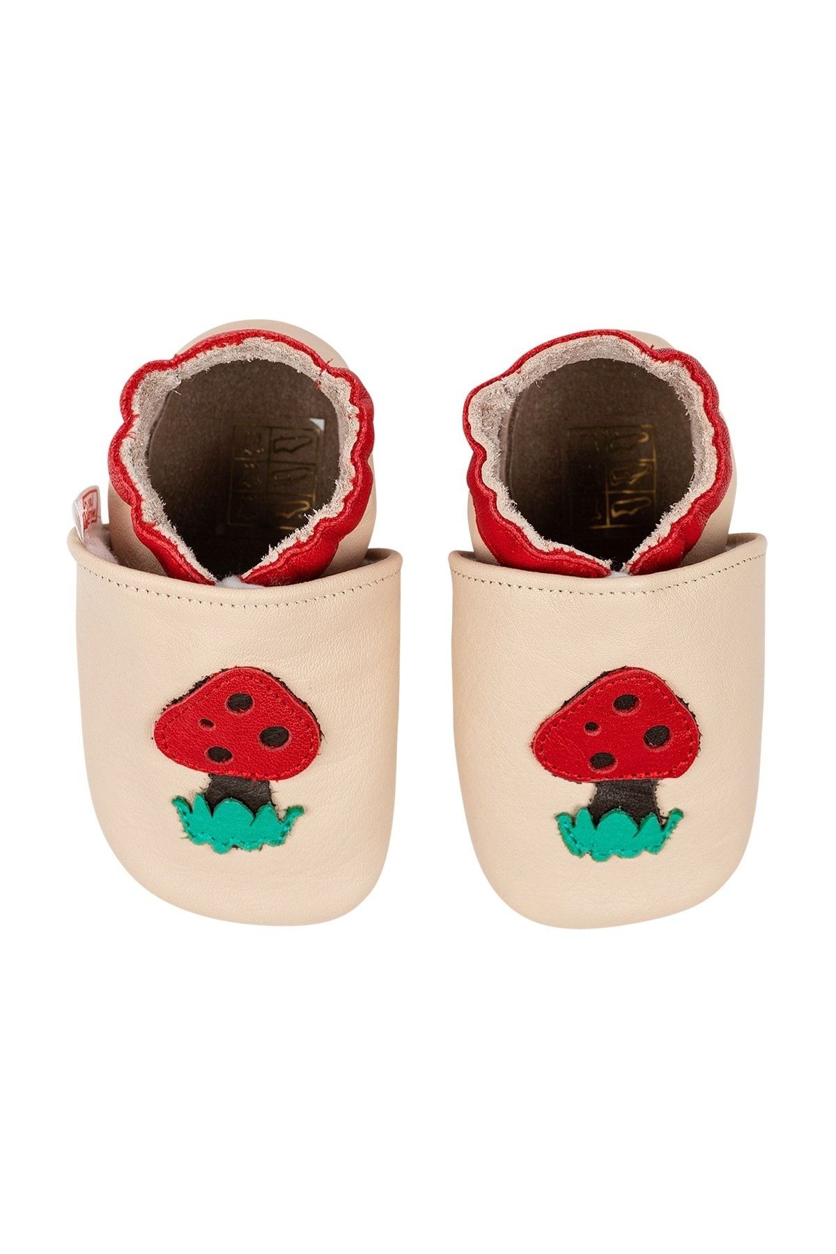 MODAPATİK Unisex Çocuk Bej Mantar Deri Patik