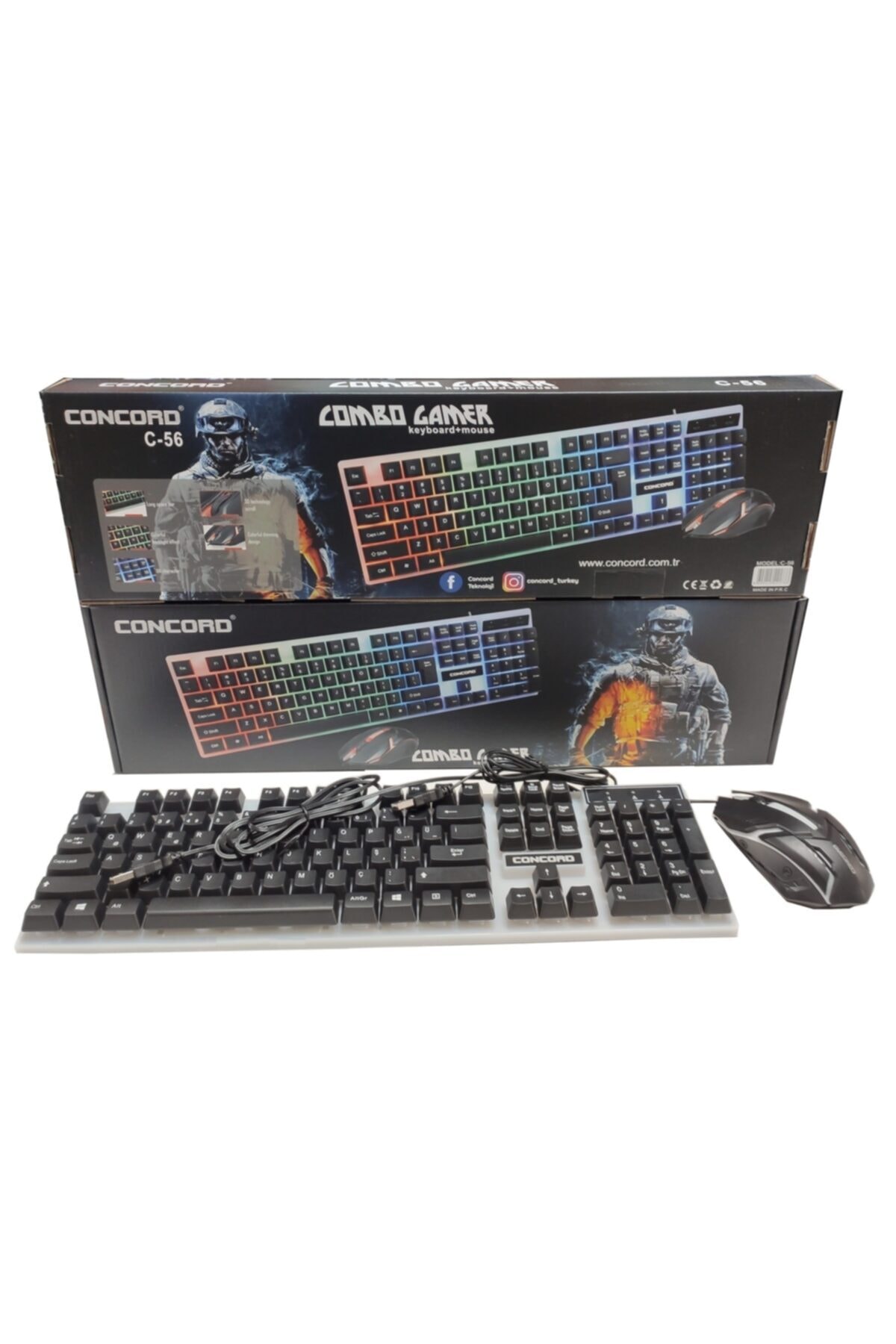 HESAPLIJET Rgb Led Işıklı Klavye Mouse Seti Concord C-56l