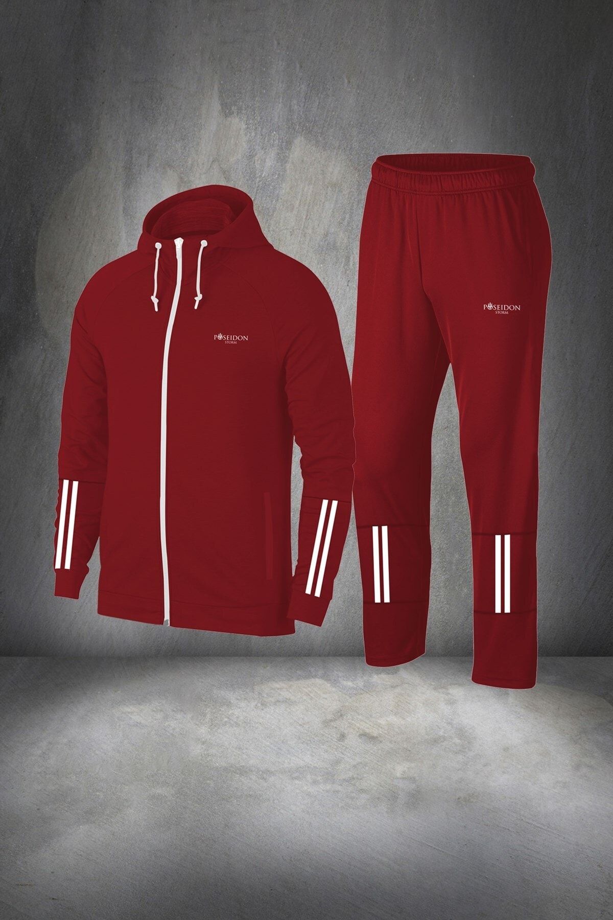 POSEIDONSTORM Büyük Beden Erkek Bordo Interlok Kumaş Giyim Koşu Ve Yürüyüş Için Rahat Eşofman 4xl-10xl